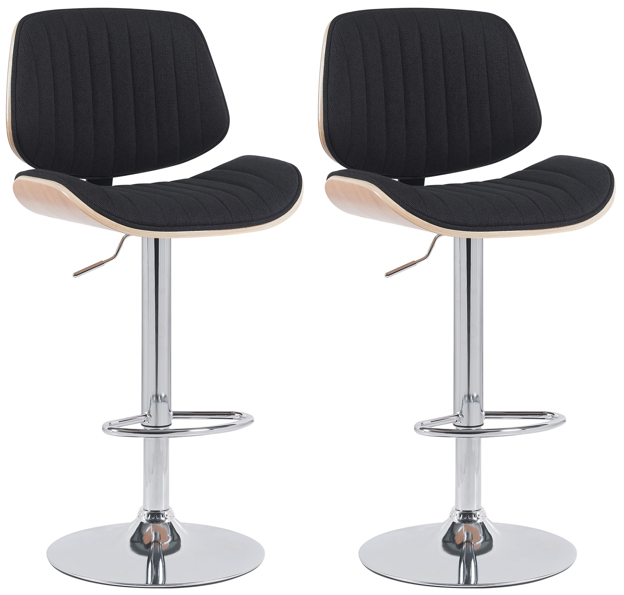 2er Set Barhocker Clawson Stoff chrom