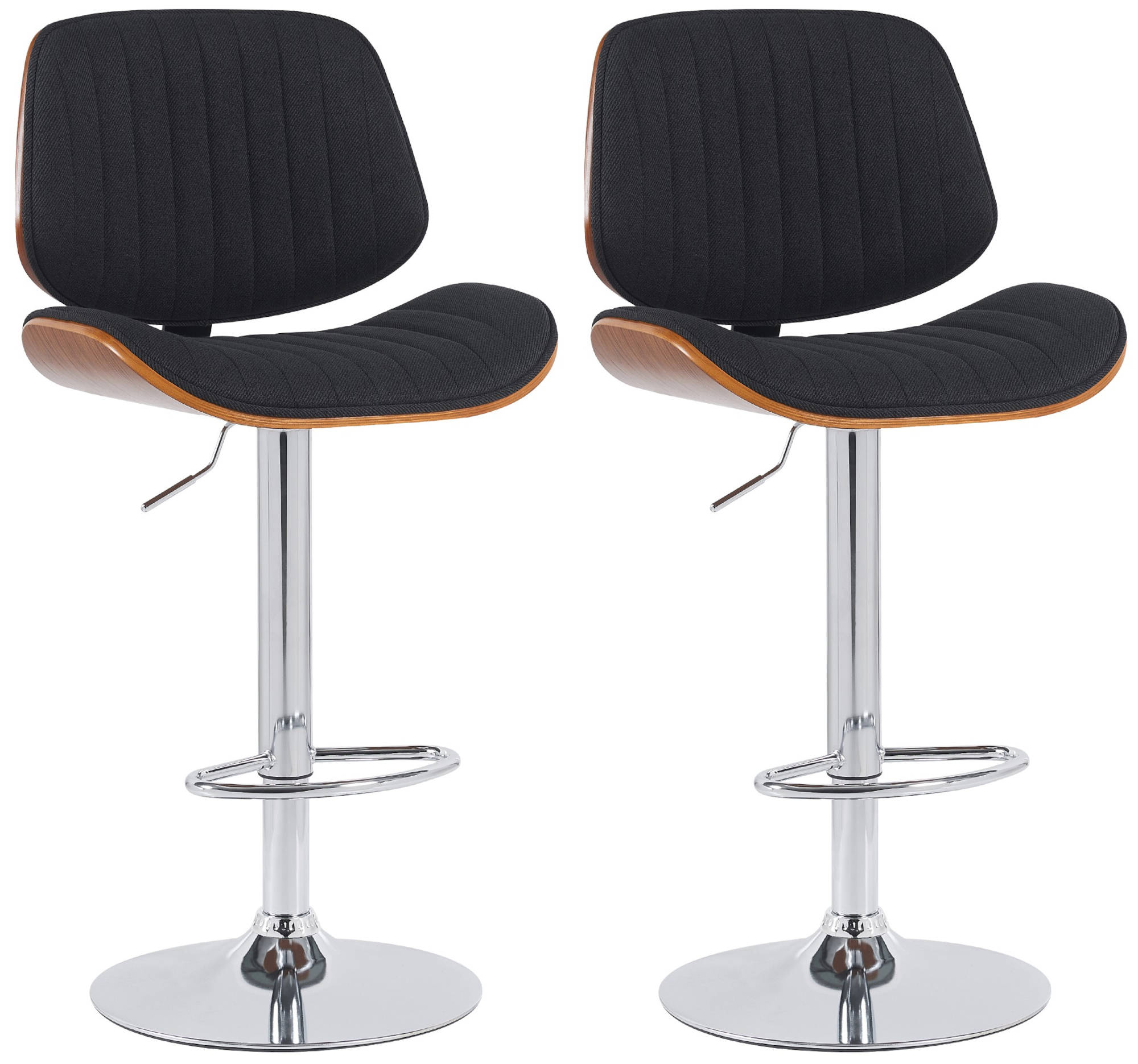 2er Set Barhocker Clawson Stoff chrom