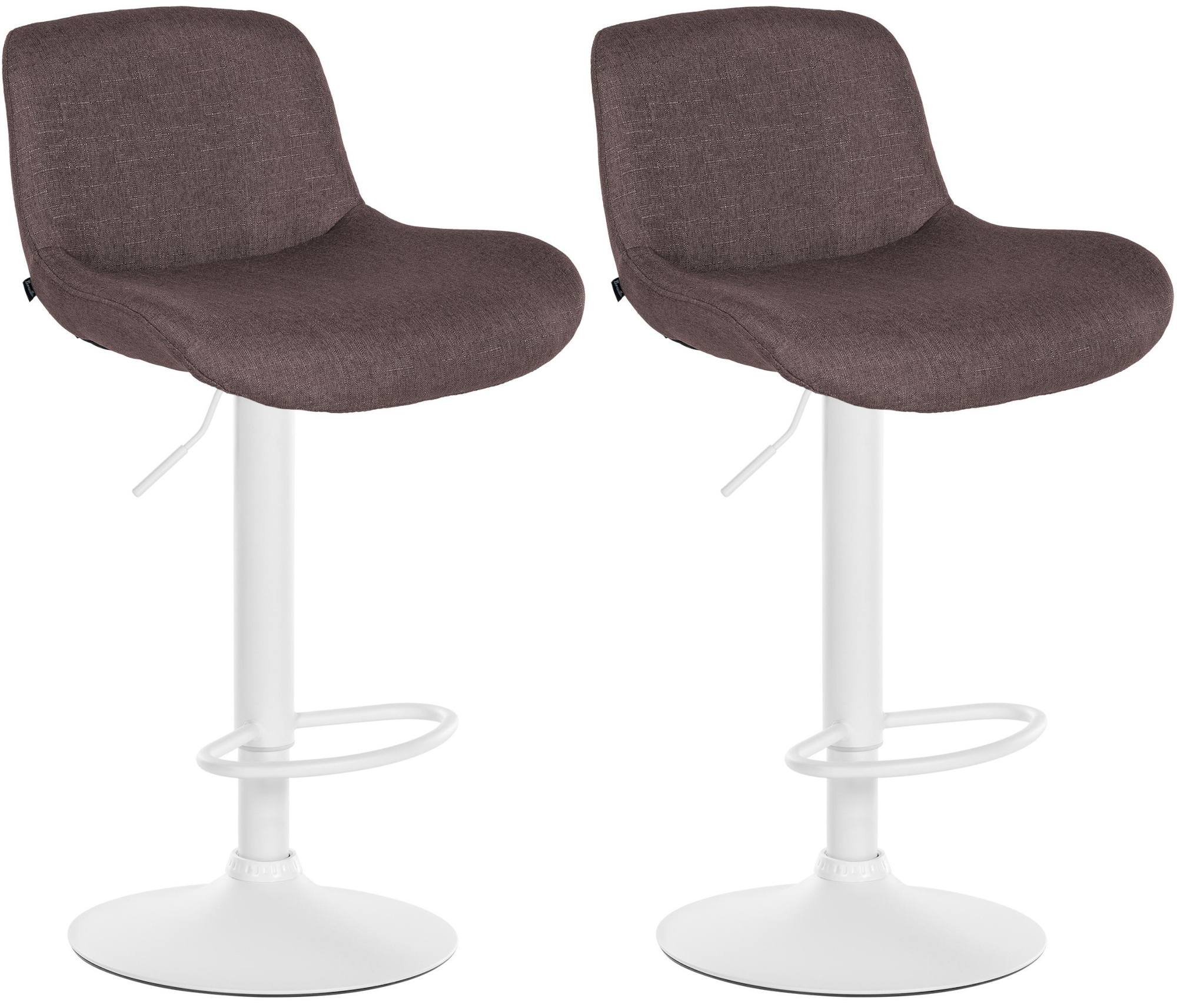 2er Set Barhocker Solon Wei� Stoff