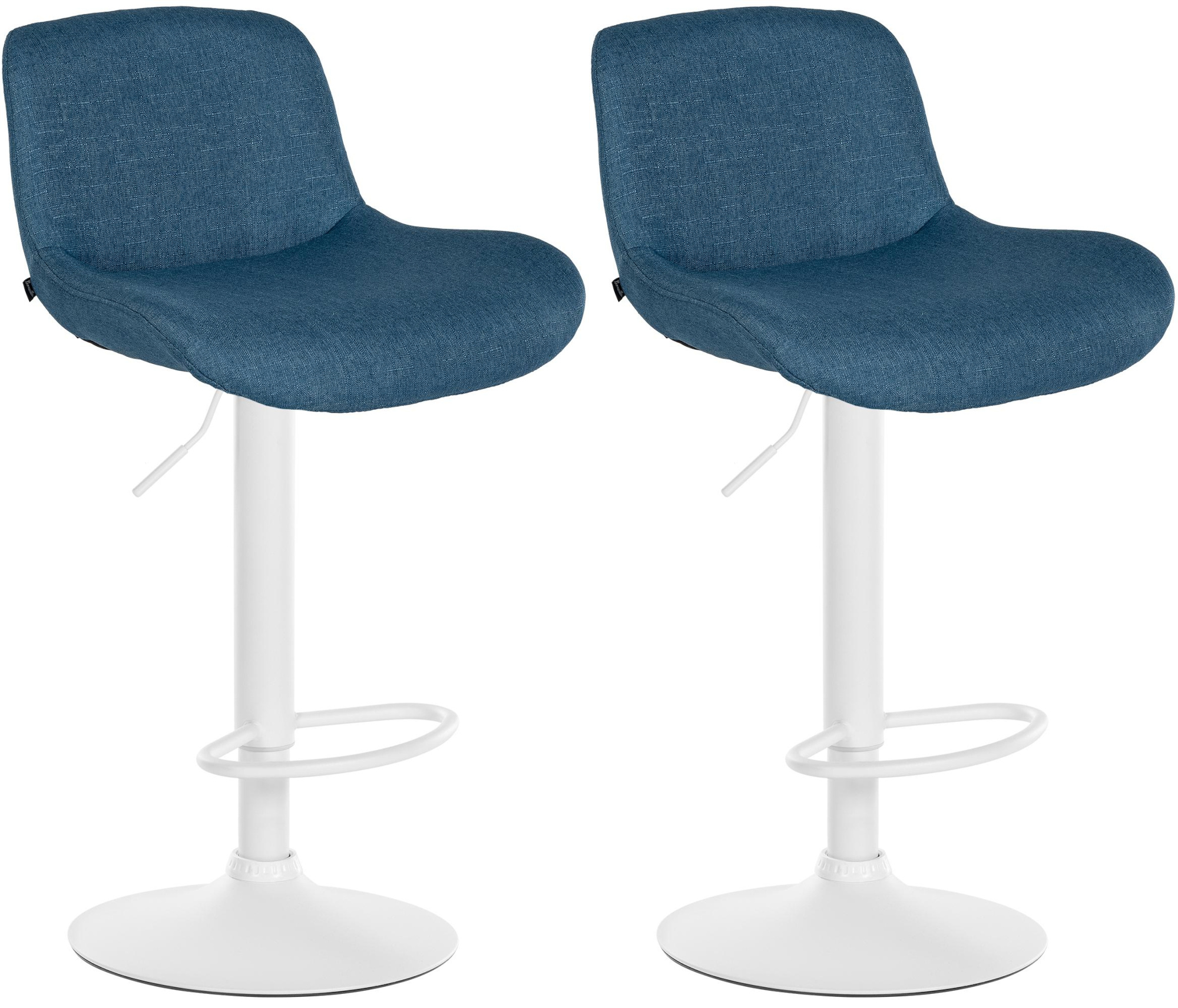 2er Set Barhocker Solon Wei� Stoff