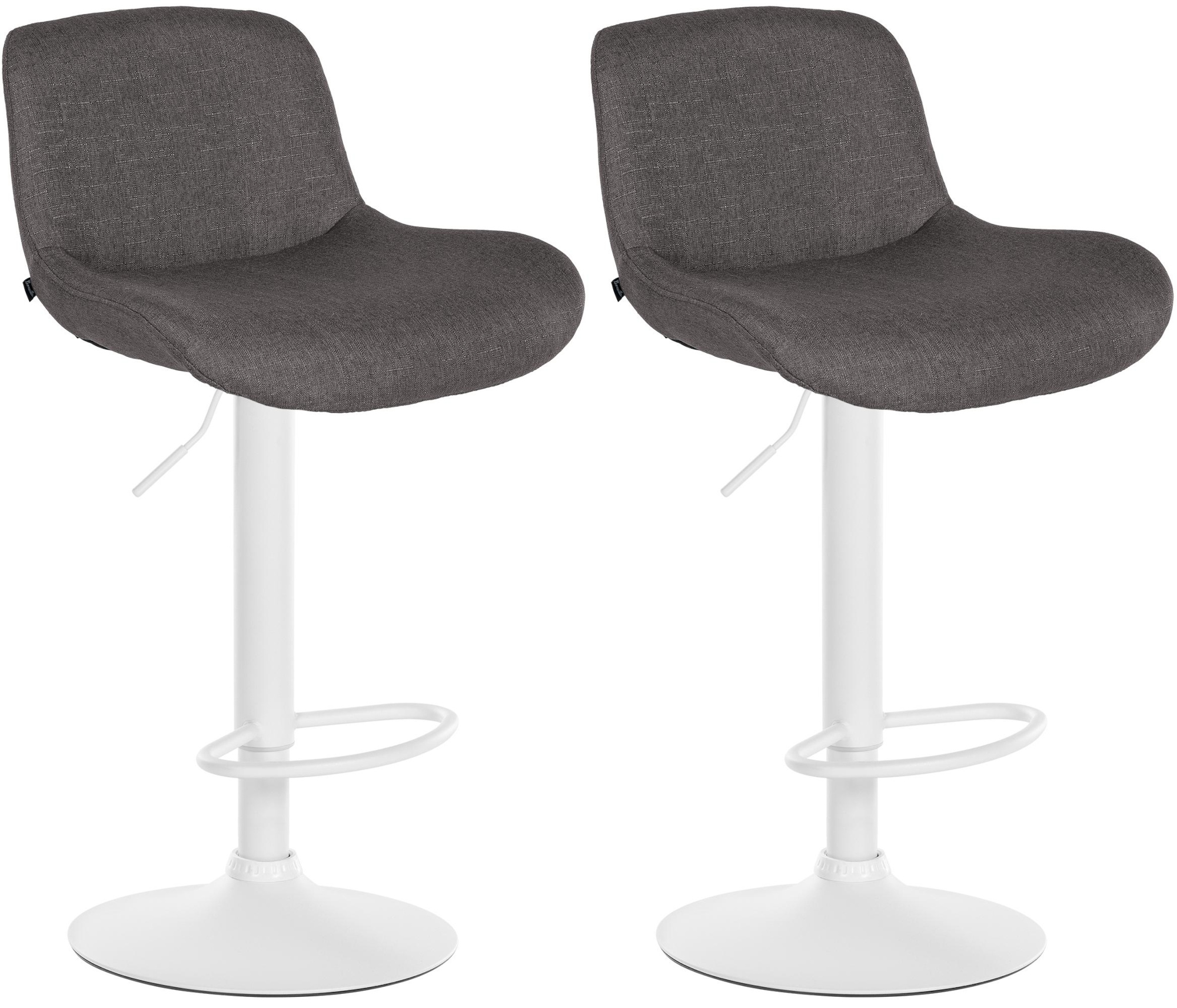 2er Set Barhocker Solon Wei� Stoff