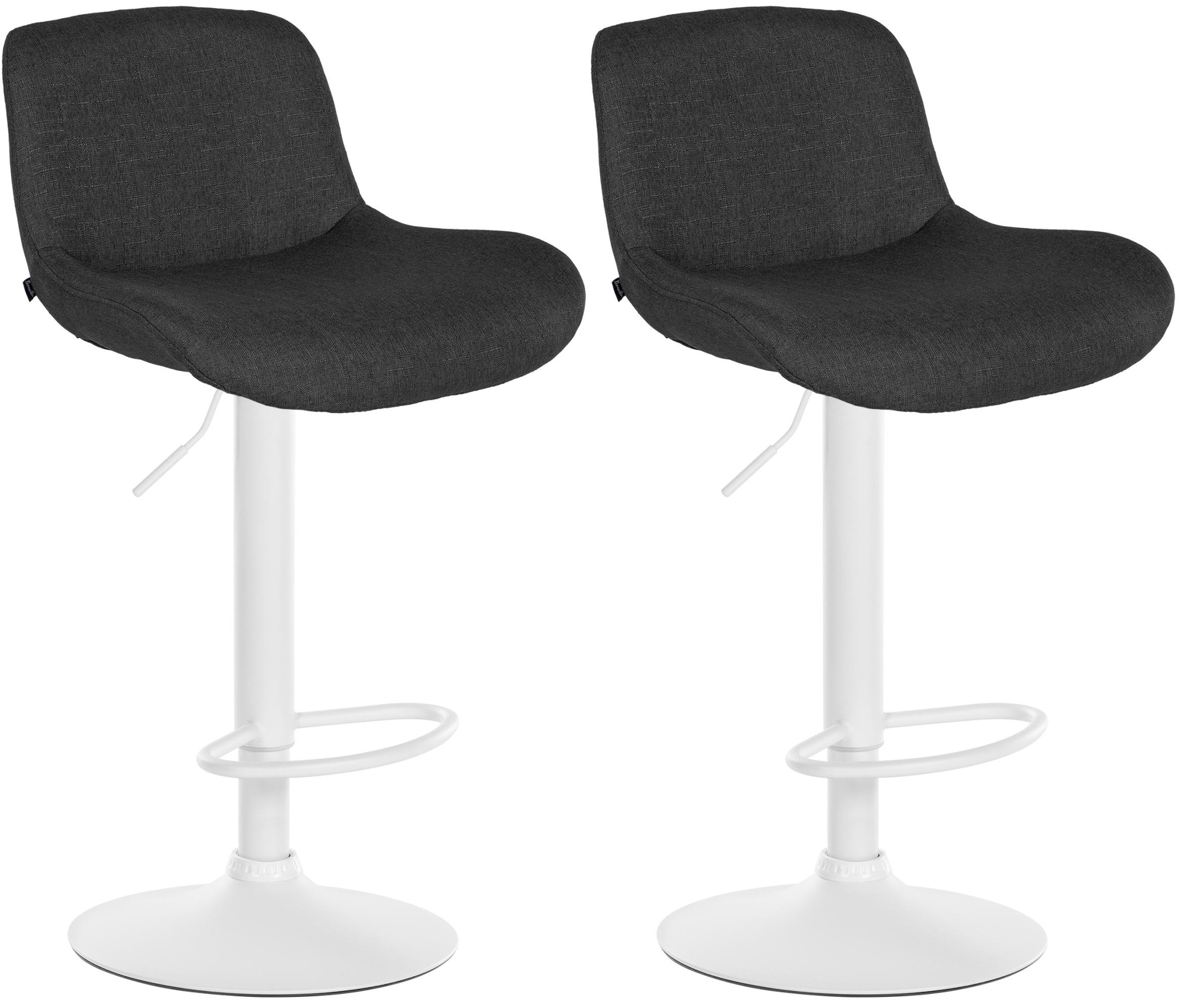 2er Set Barhocker Solon Wei� Stoff