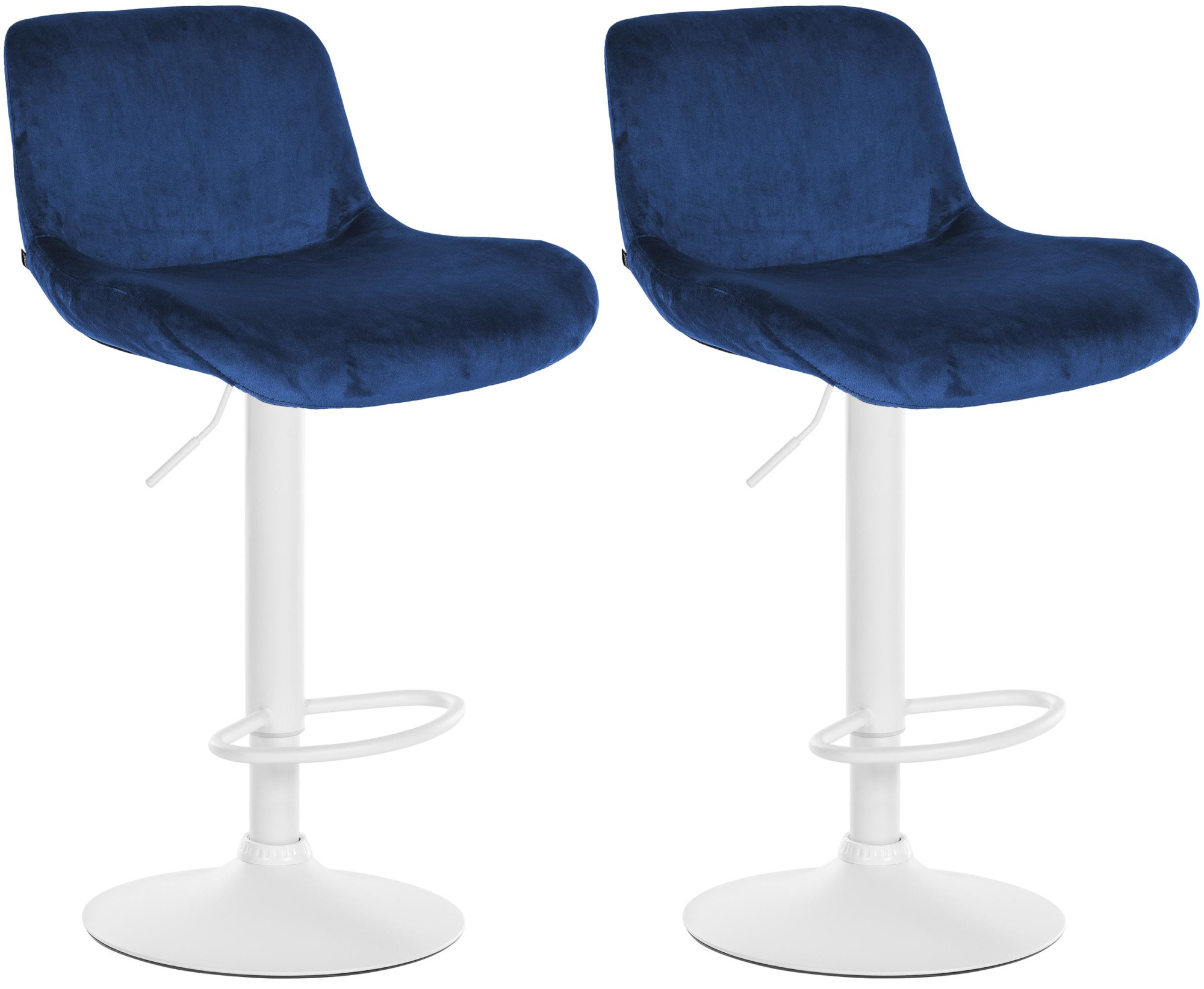 2er Set Barhocker Solon Wei� Samt