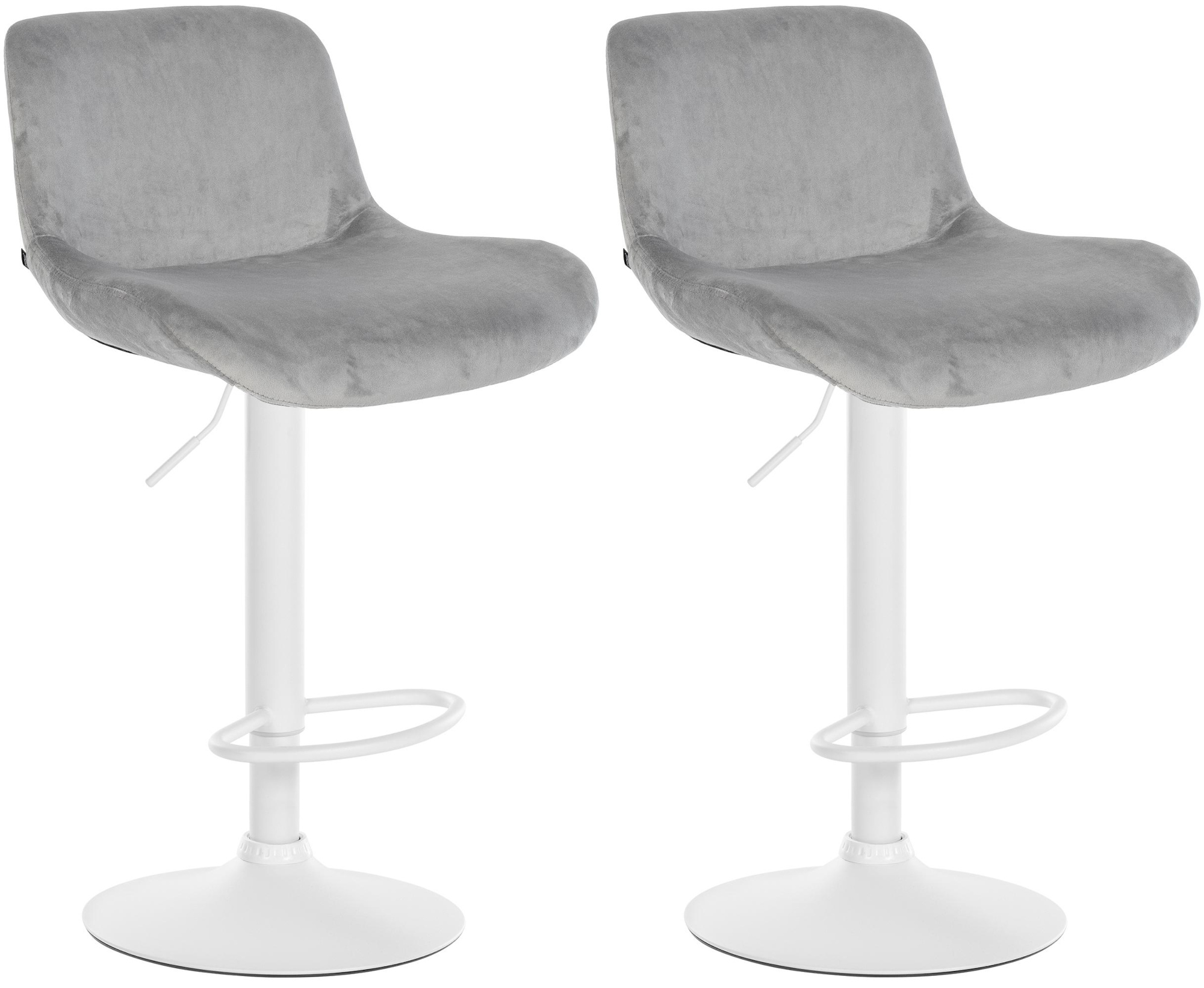2er Set Barhocker Solon Wei� Samt