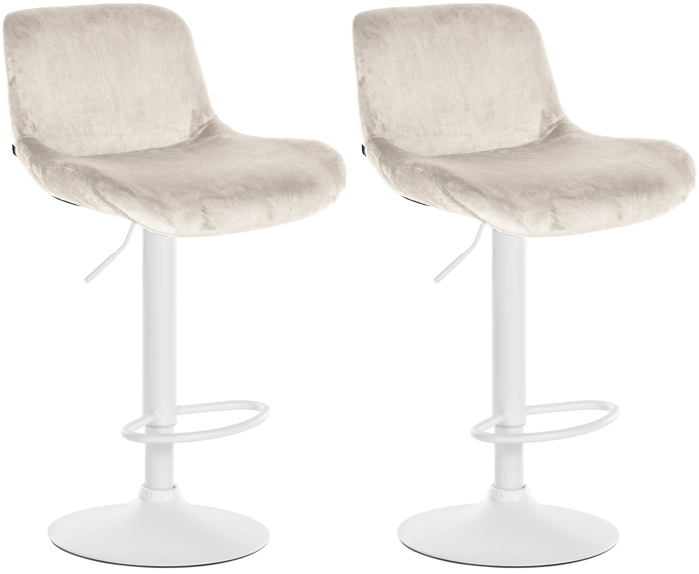2er Set Barhocker Solon Wei� Samt
