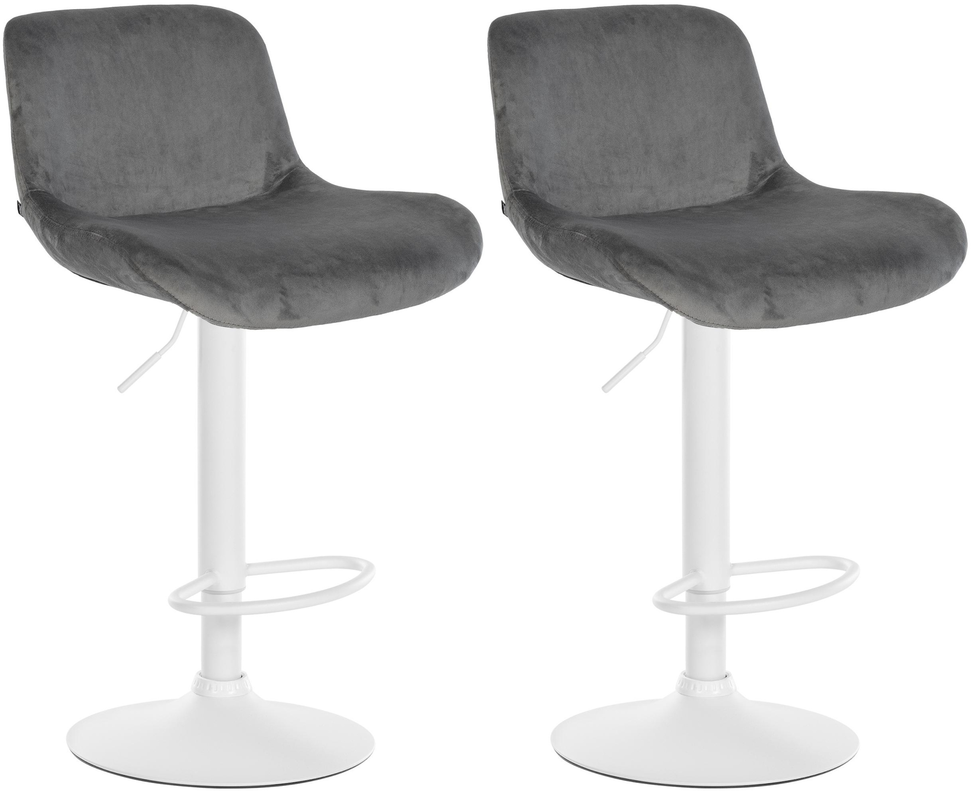 2er Set Barhocker Solon Wei� Samt