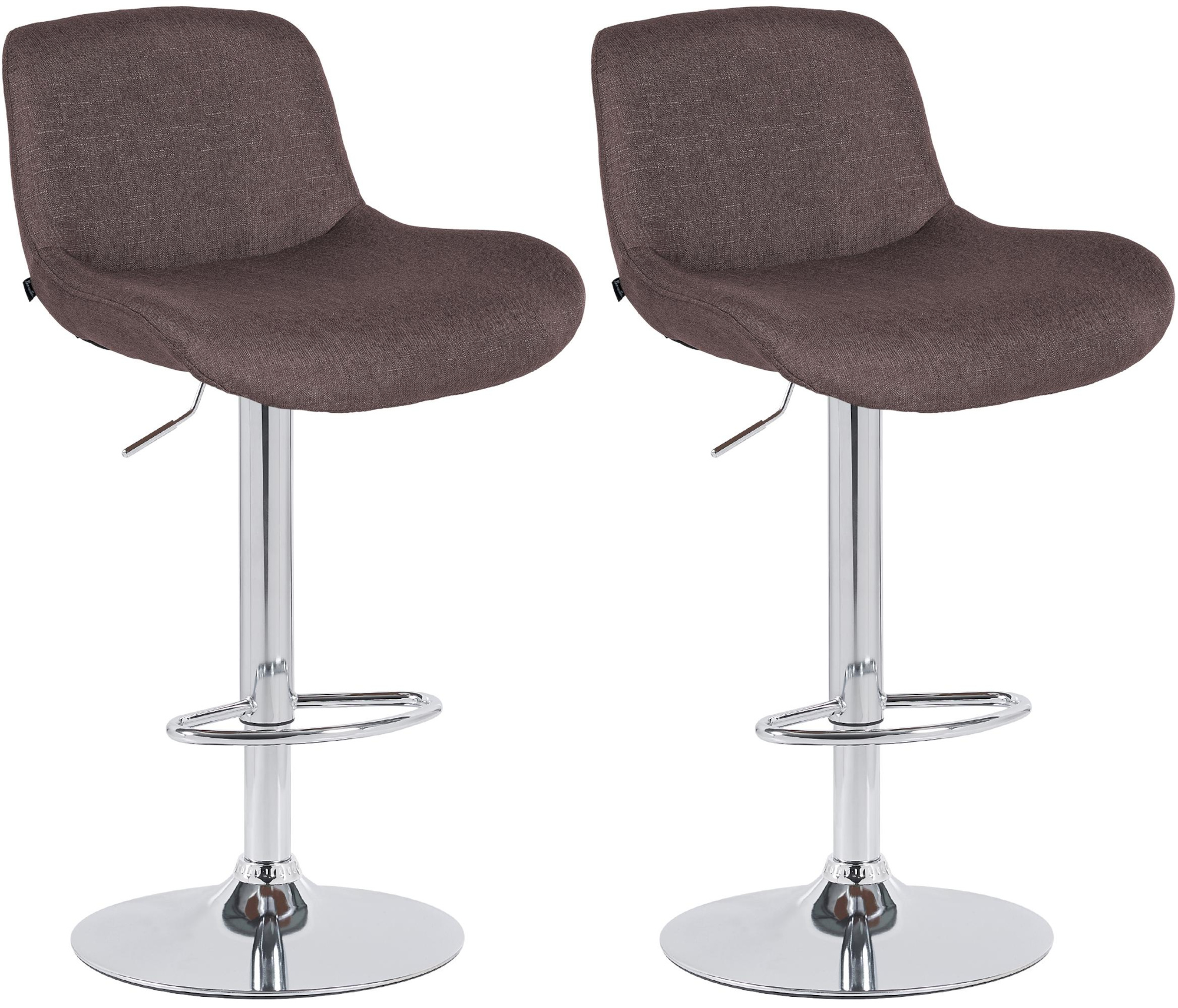 2er Set Barhocker Solon Chrom Stoff