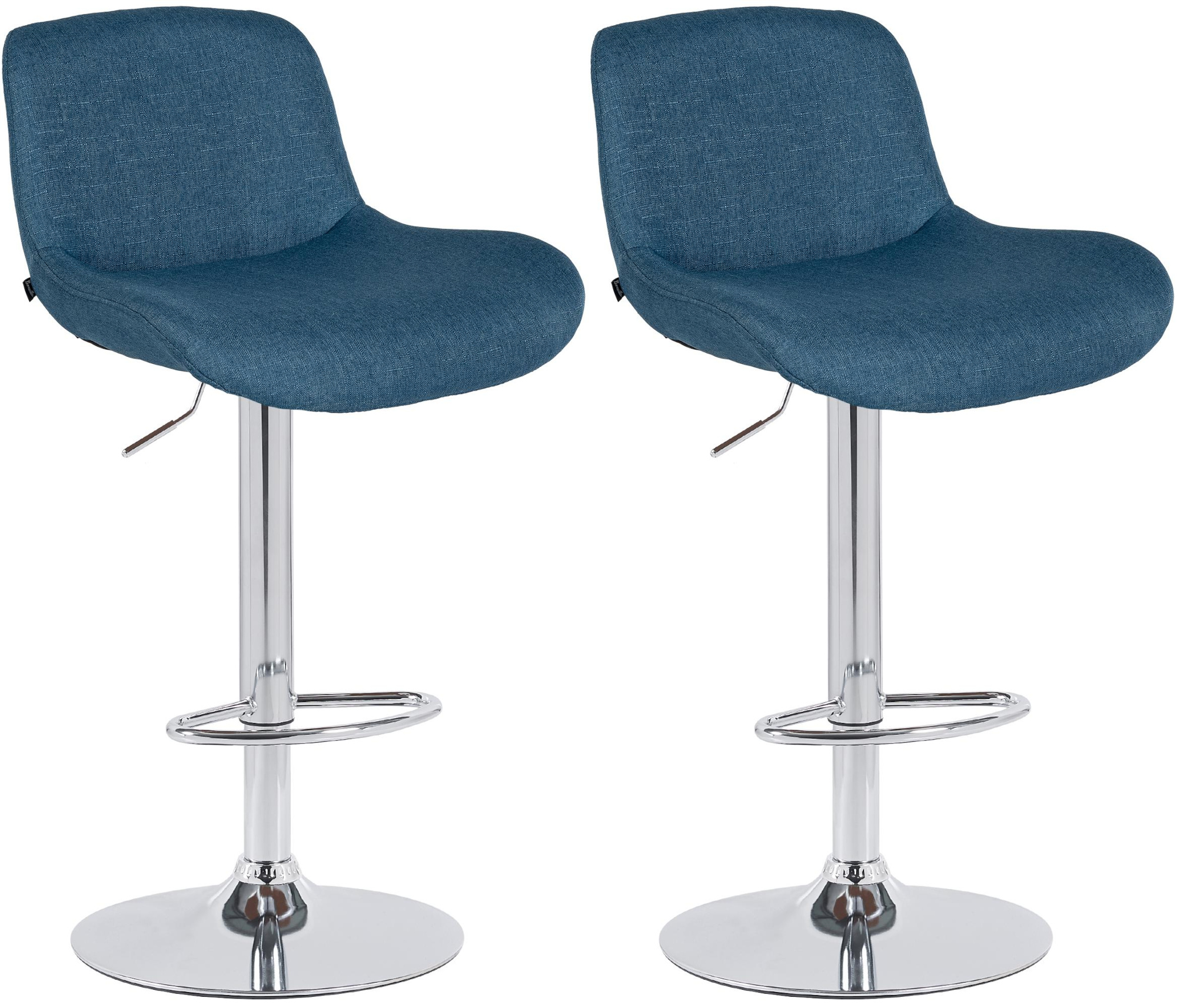 2er Set Barhocker Solon Chrom Stoff