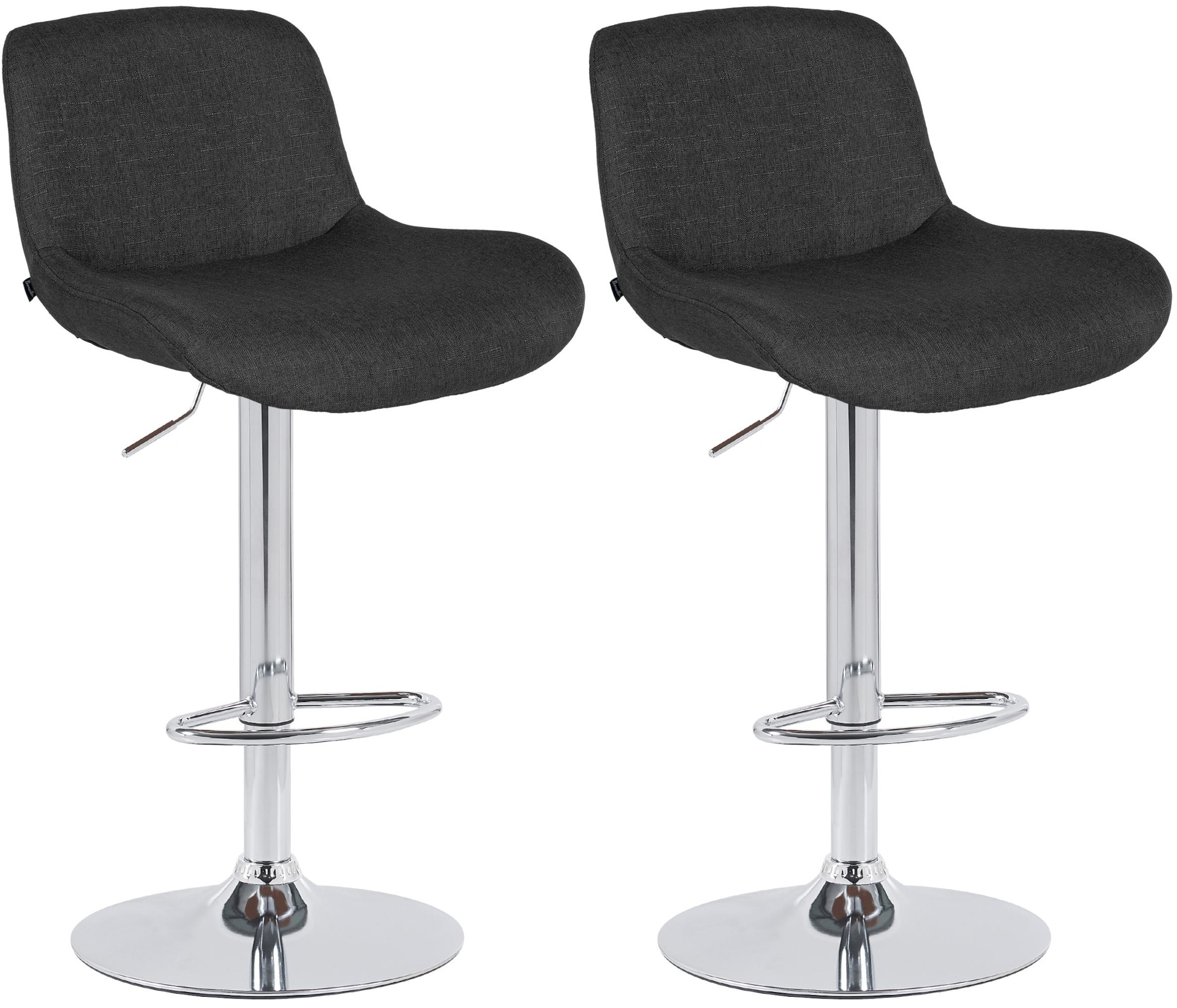 2er Set Barhocker Solon Chrom Stoff