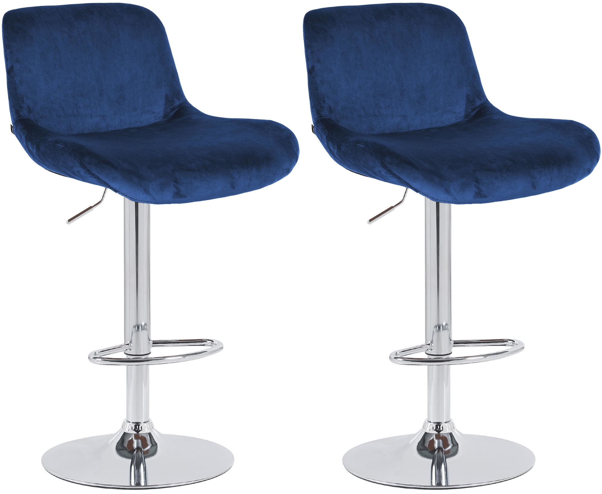 2er Set Barhocker Solon Chrom Samt