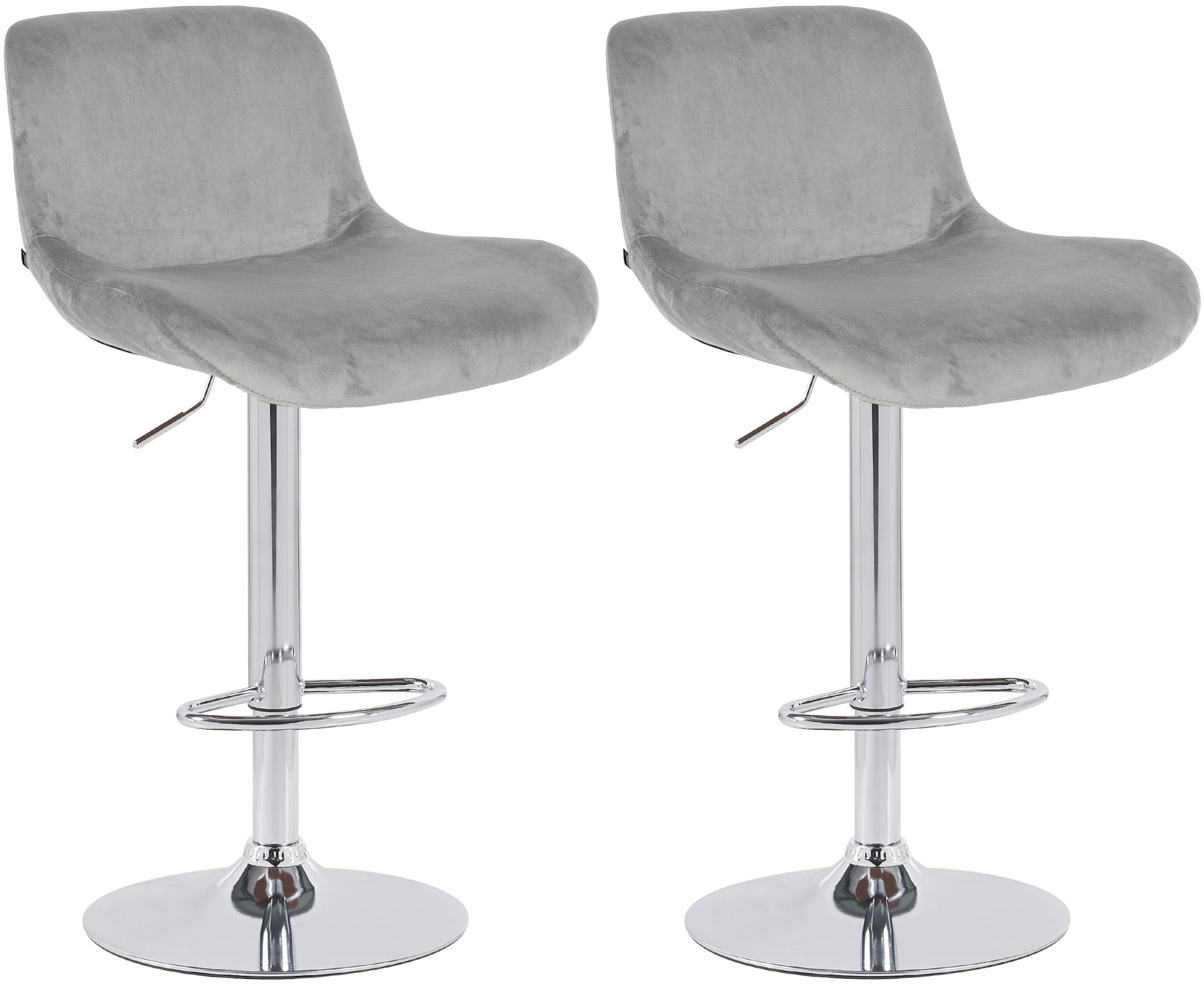 2er Set Barhocker Solon Chrom Samt