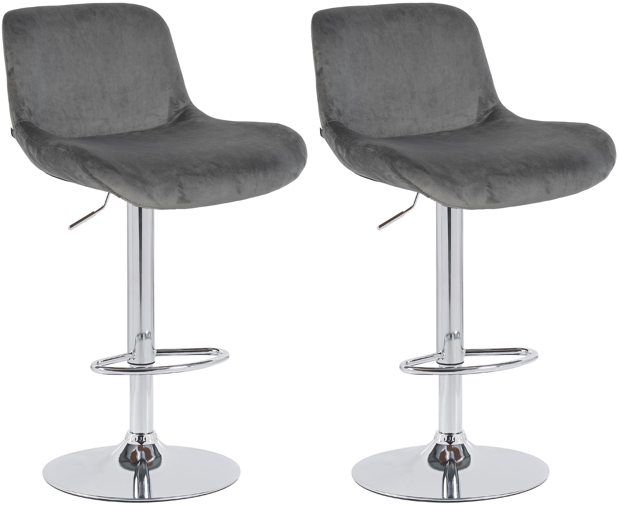 2er Set Barhocker Solon Chrom Samt