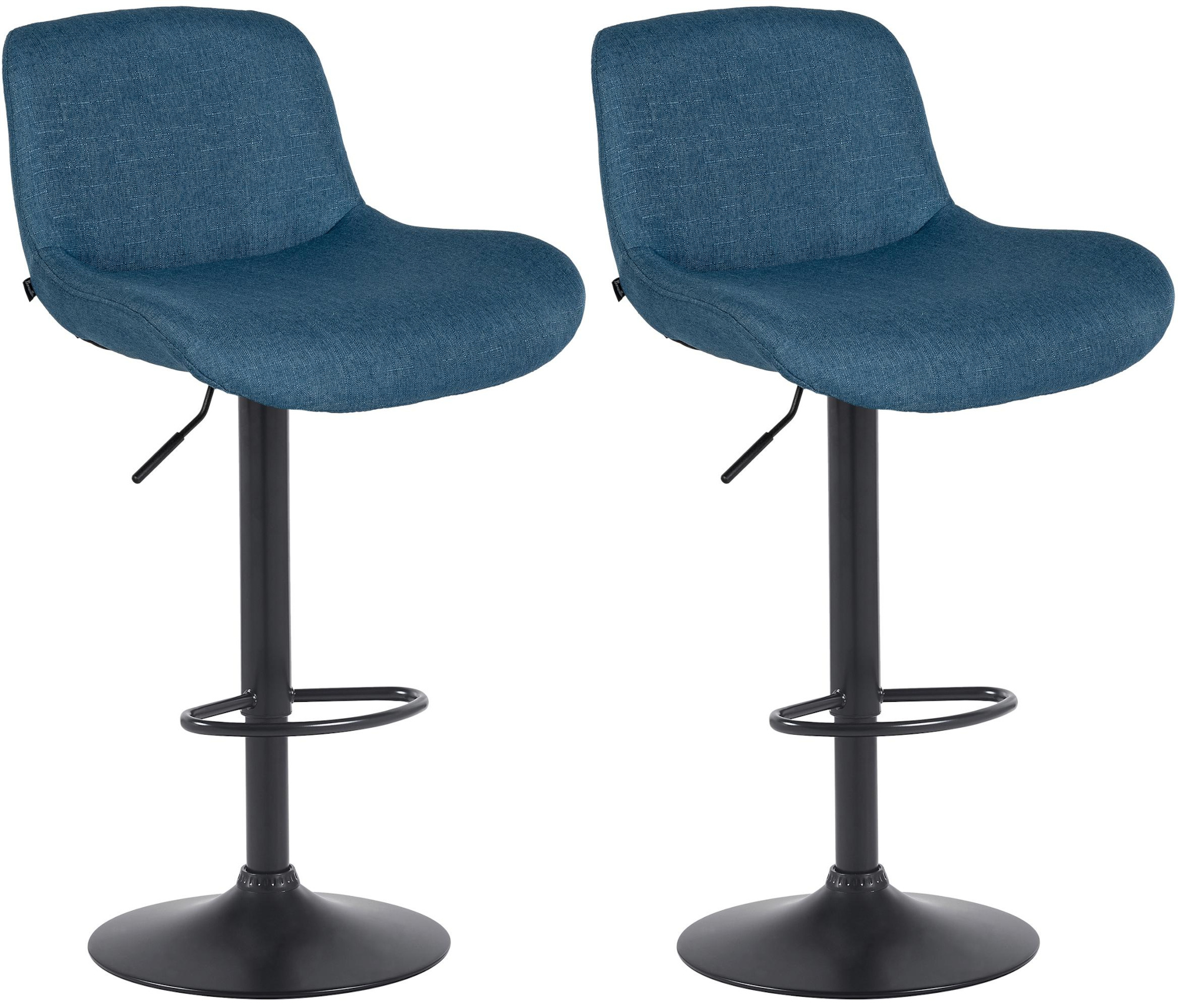 2er Set Barhocker Solon Schwarz Stoff
