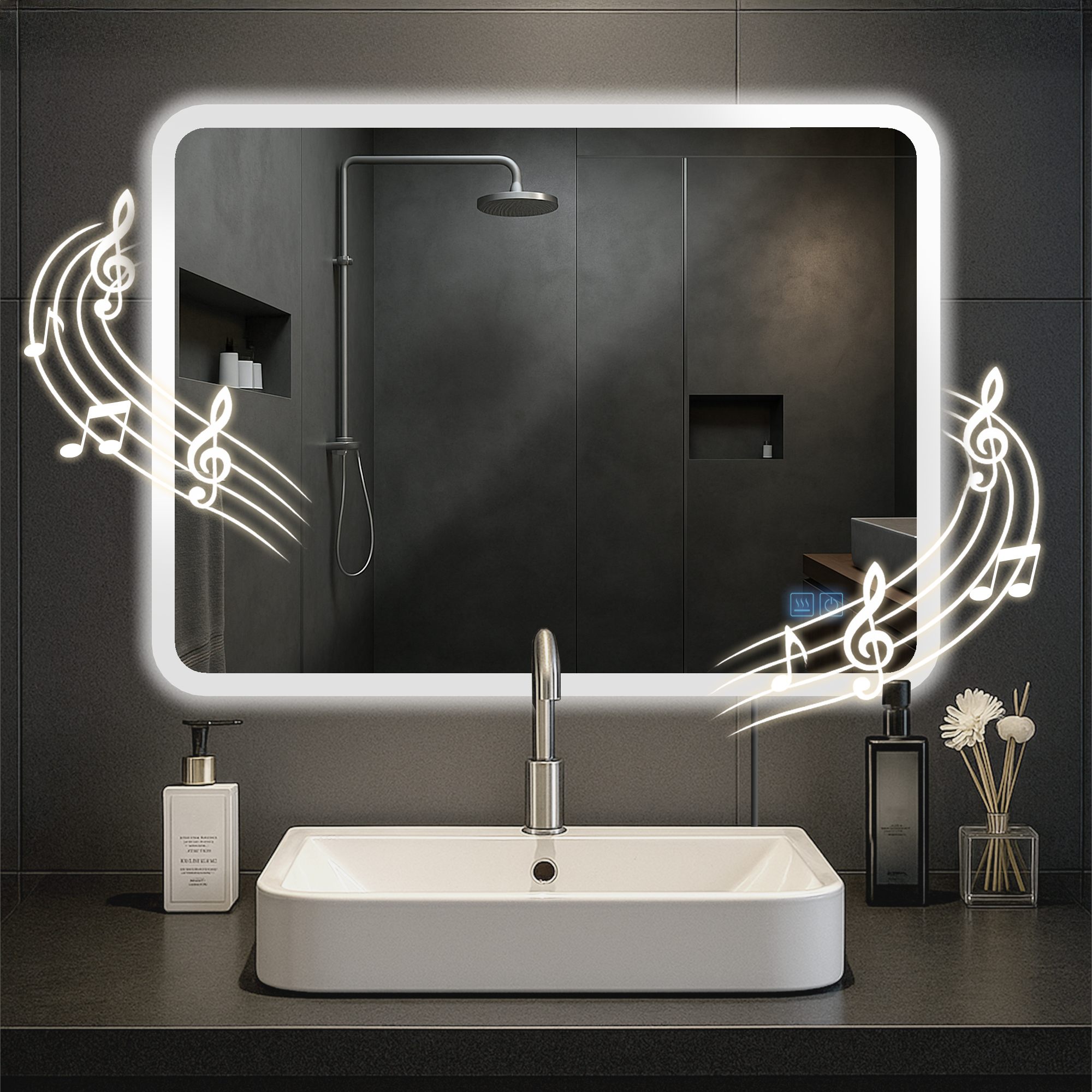 Badspiegel Jericho 60x80 mit Bluetooth