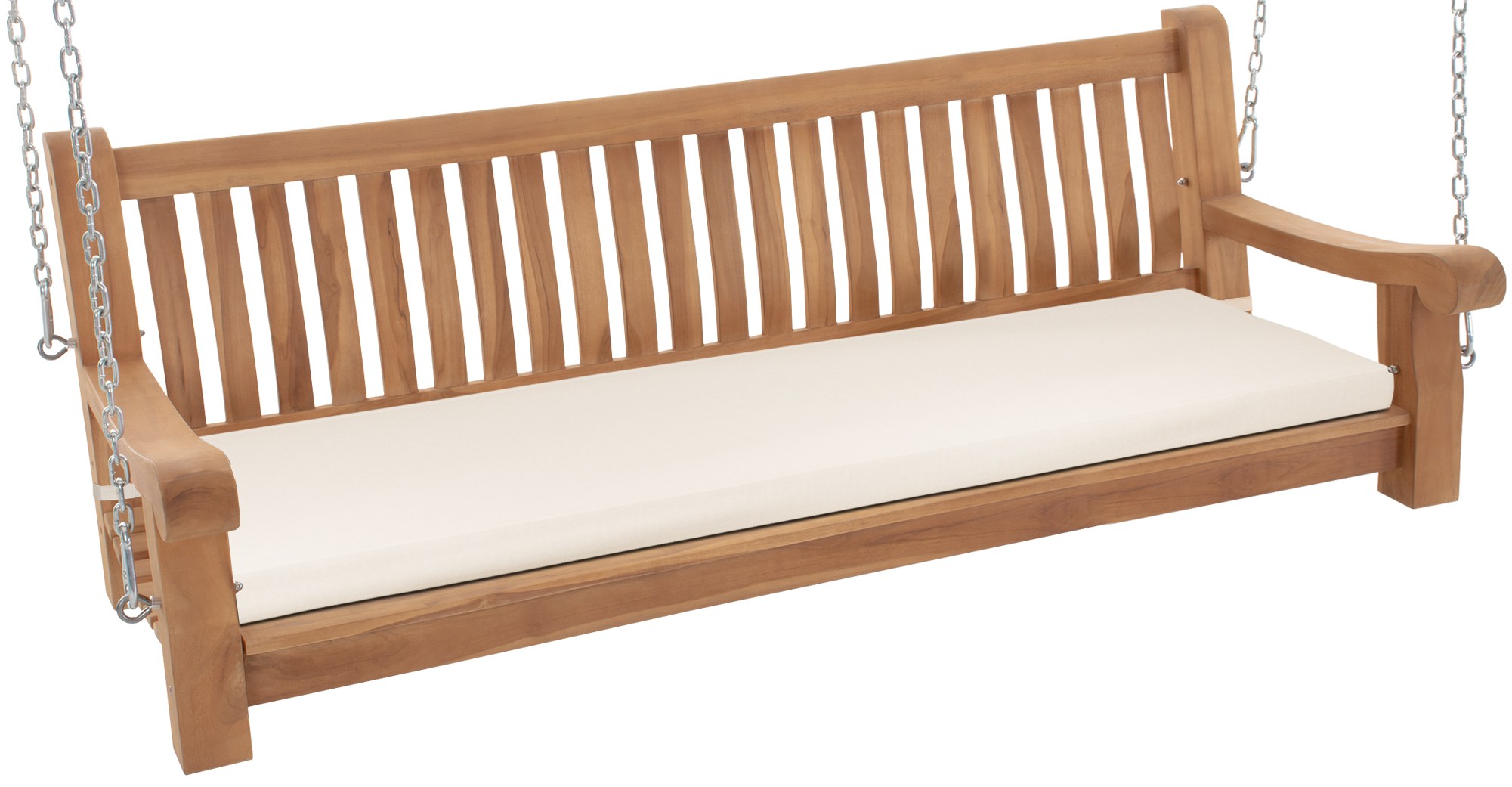 Schaukelbank Joyce mit Sitzkissen 180 cm + teak