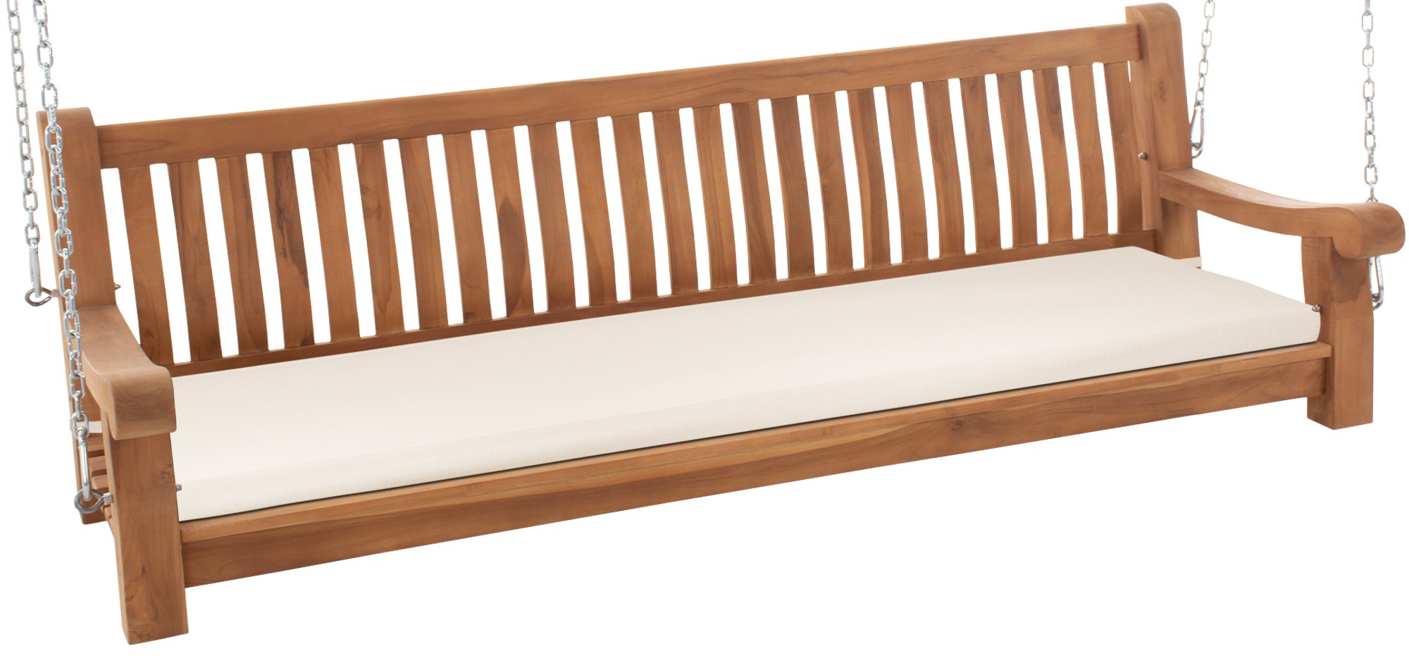 Schaukelbank Joyce mit Sitzkissen 200 cm + teak