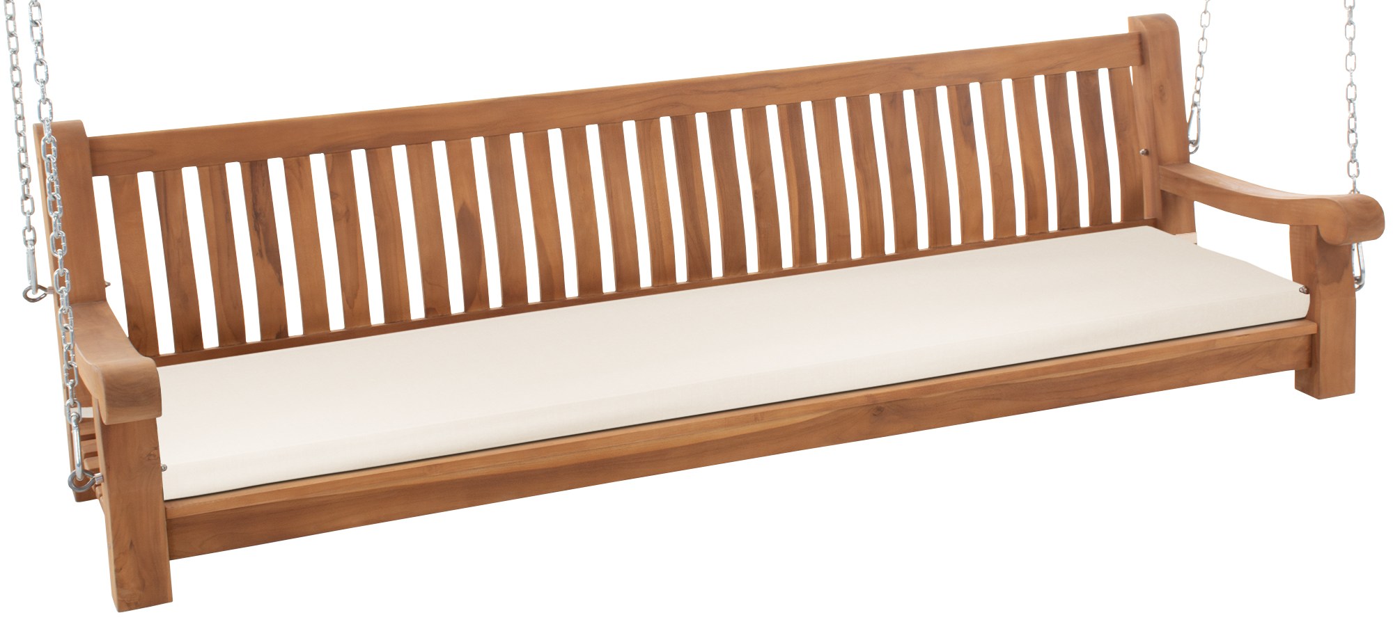 Schaukelbank Joyce mit Sitzkissen 220 cm + teak