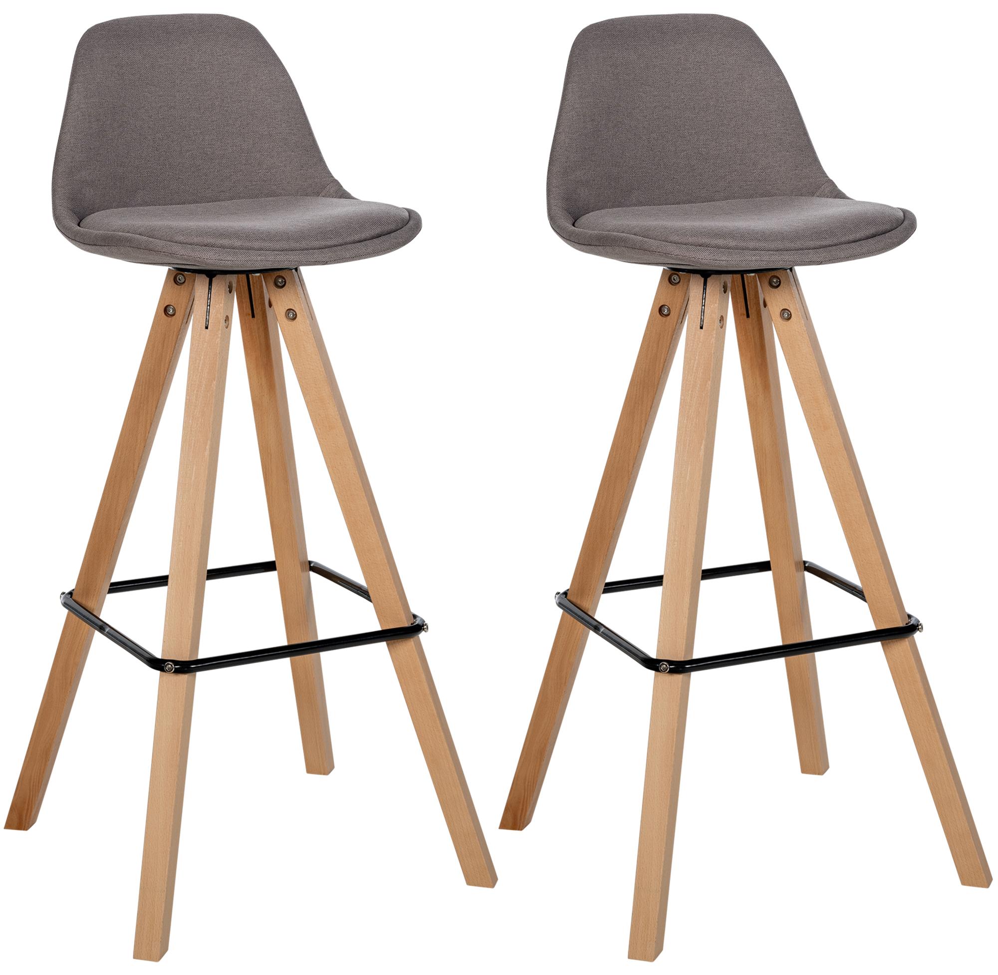 2er Set Barhocker Corbin Stoff Square