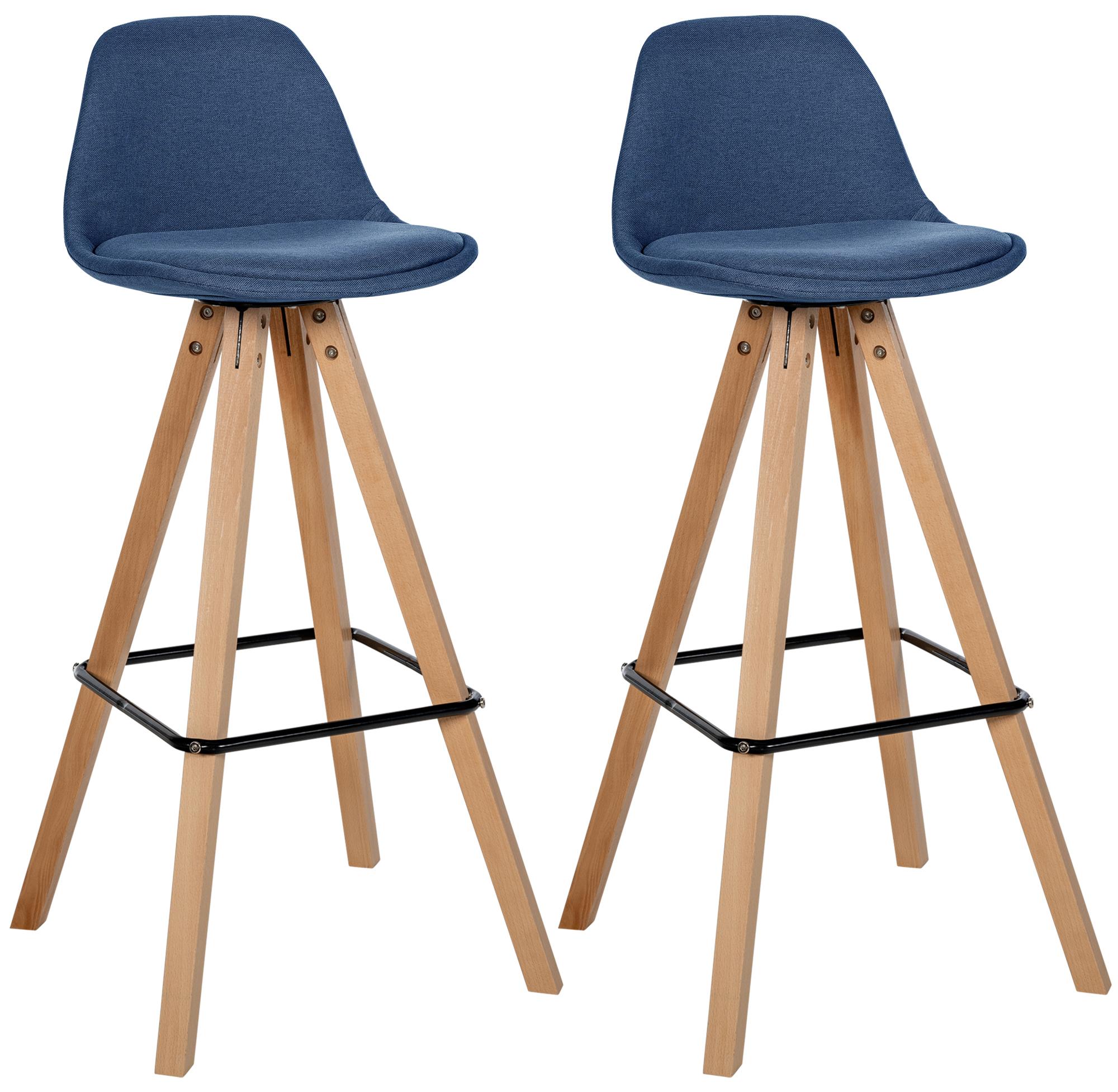 2er Set Barhocker Corbin Stoff Square