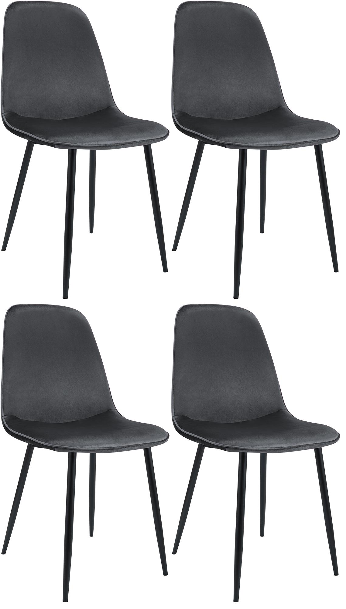 4er Set Esszimmerstuhl Maryam Samt