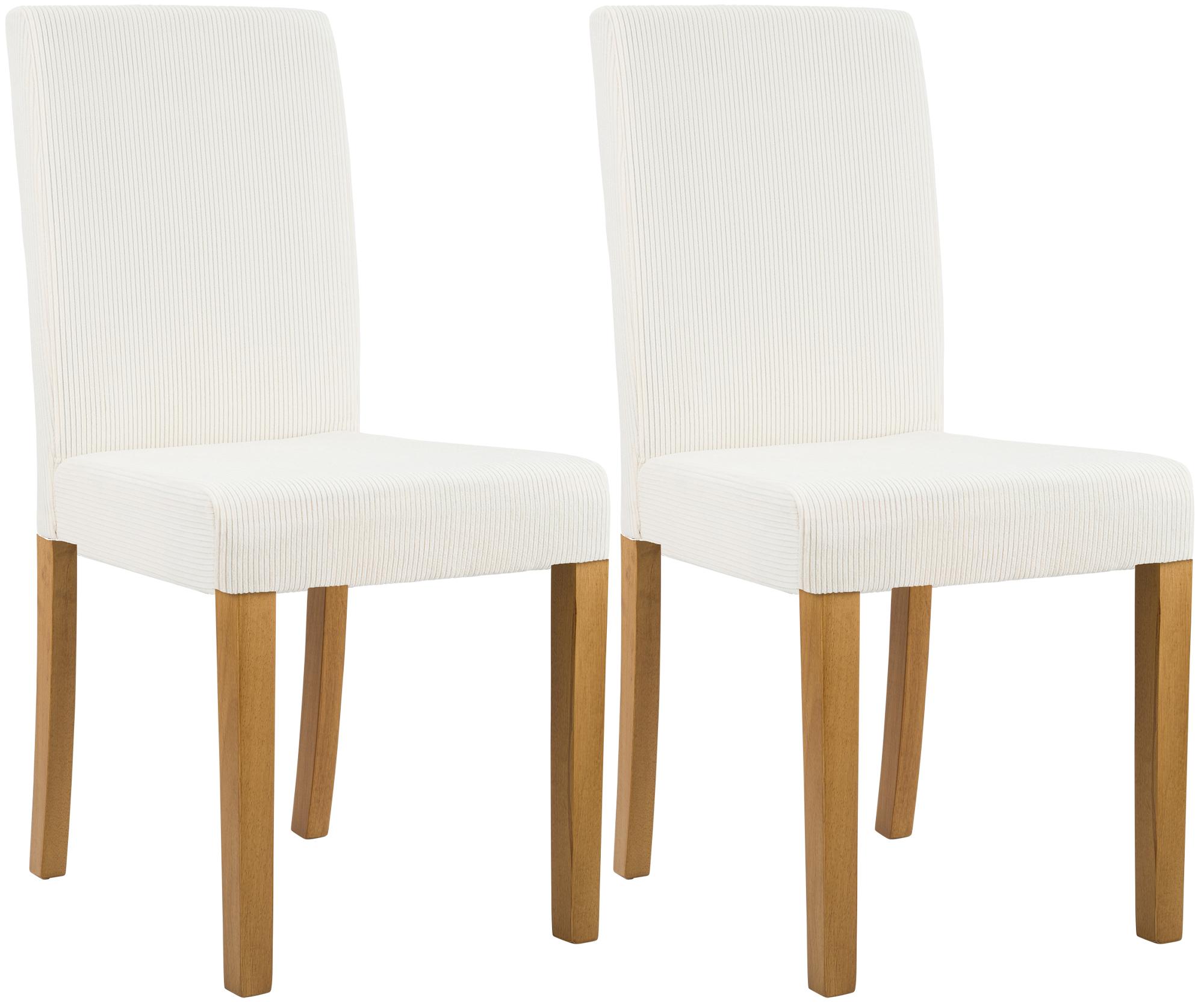 2er Set Esszimmerstuhl Ina Cord antik hell