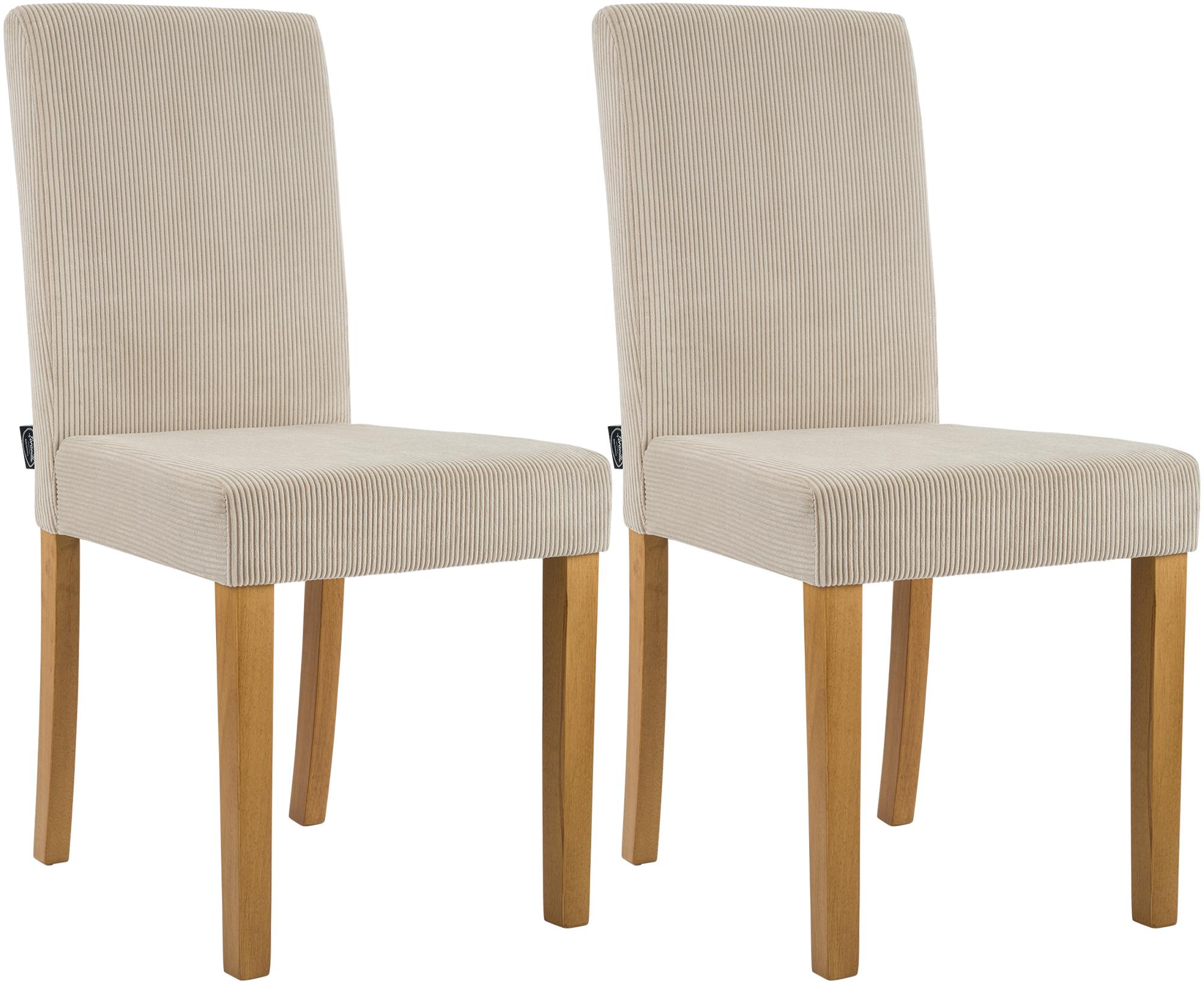 2er Set Esszimmerstuhl Ina Cord antik hell