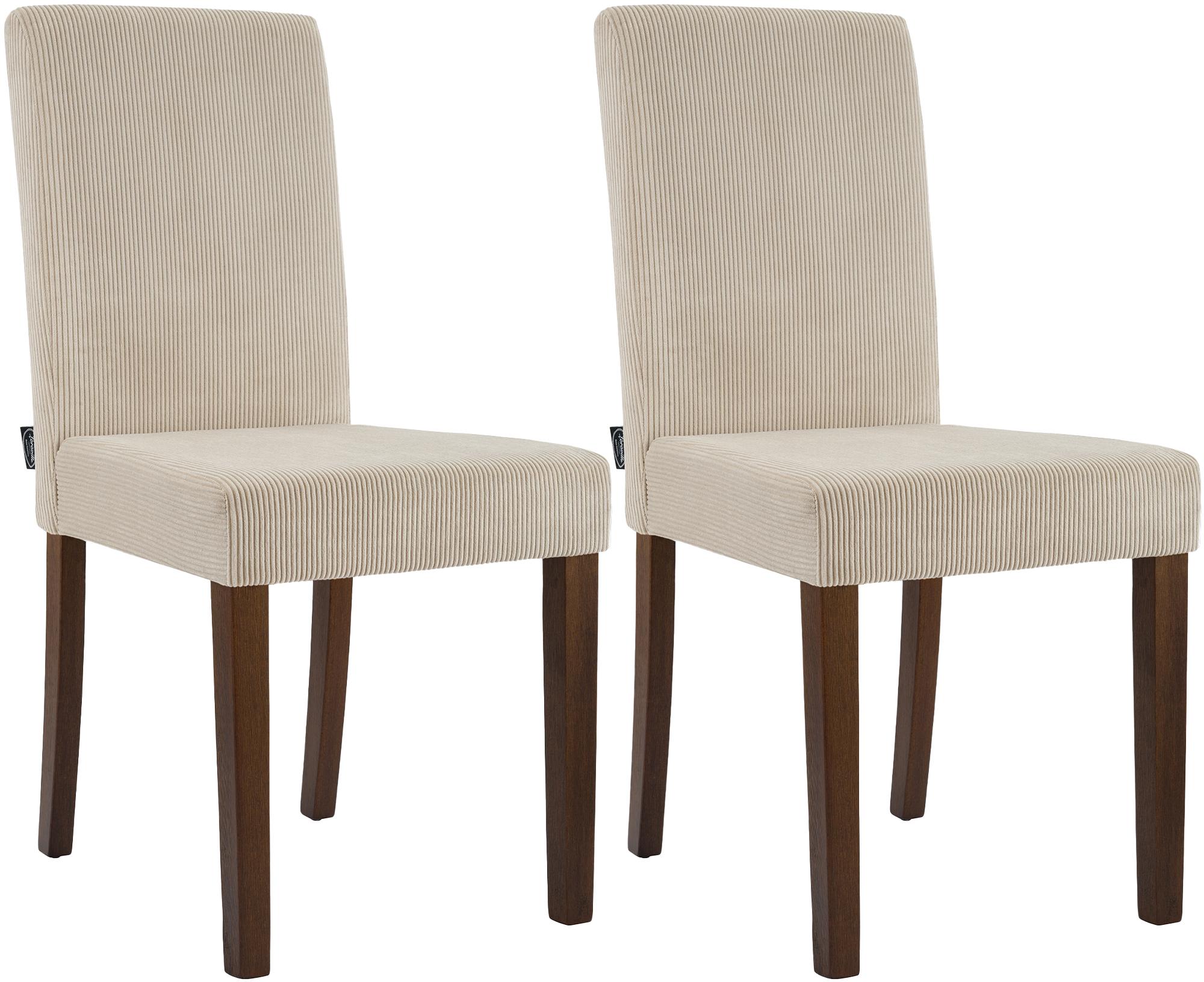 2er Set Esszimmerstuhl Ina Cord antik dunkel