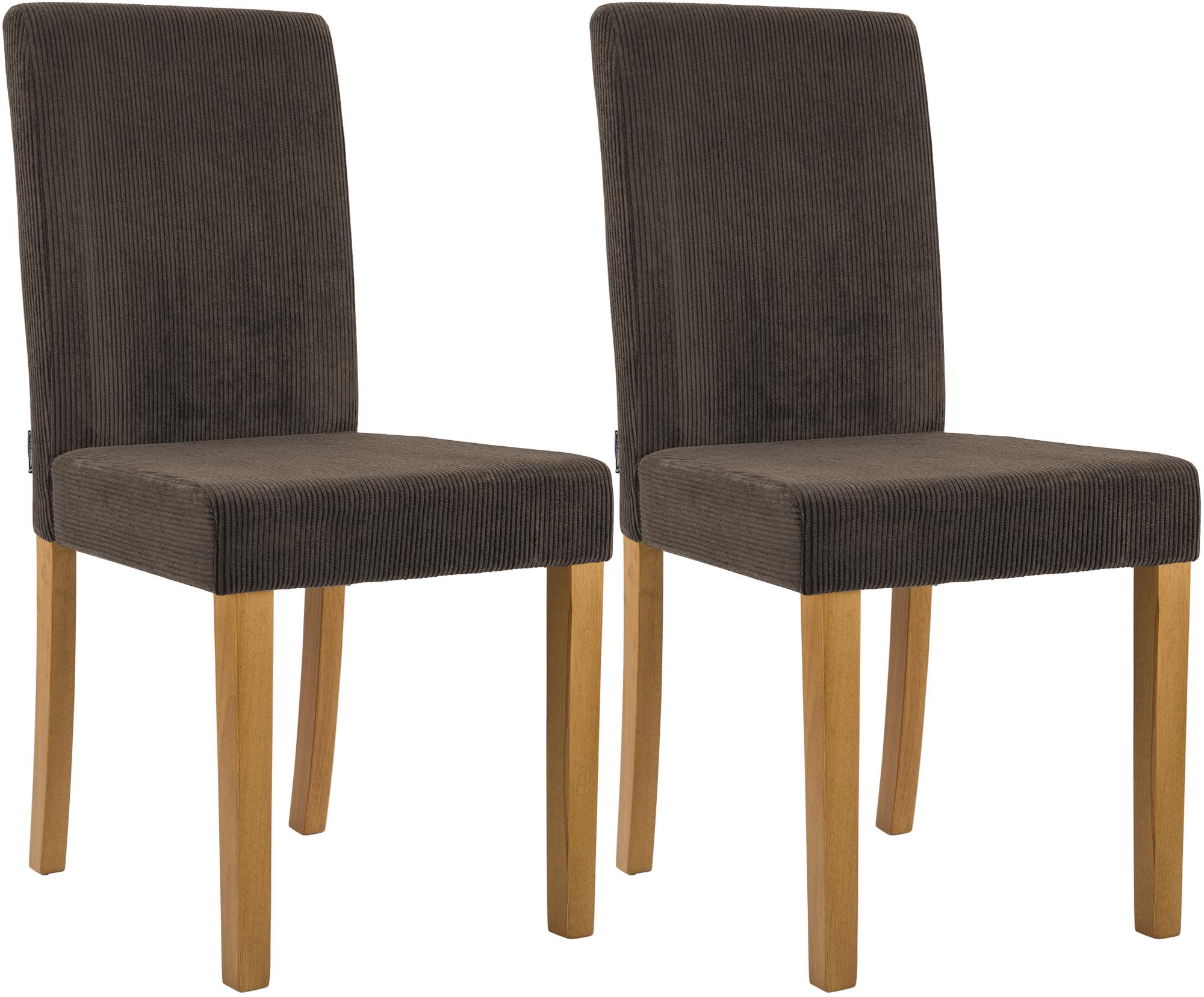 2er Set Esszimmerstuhl Ina Cord antik hell