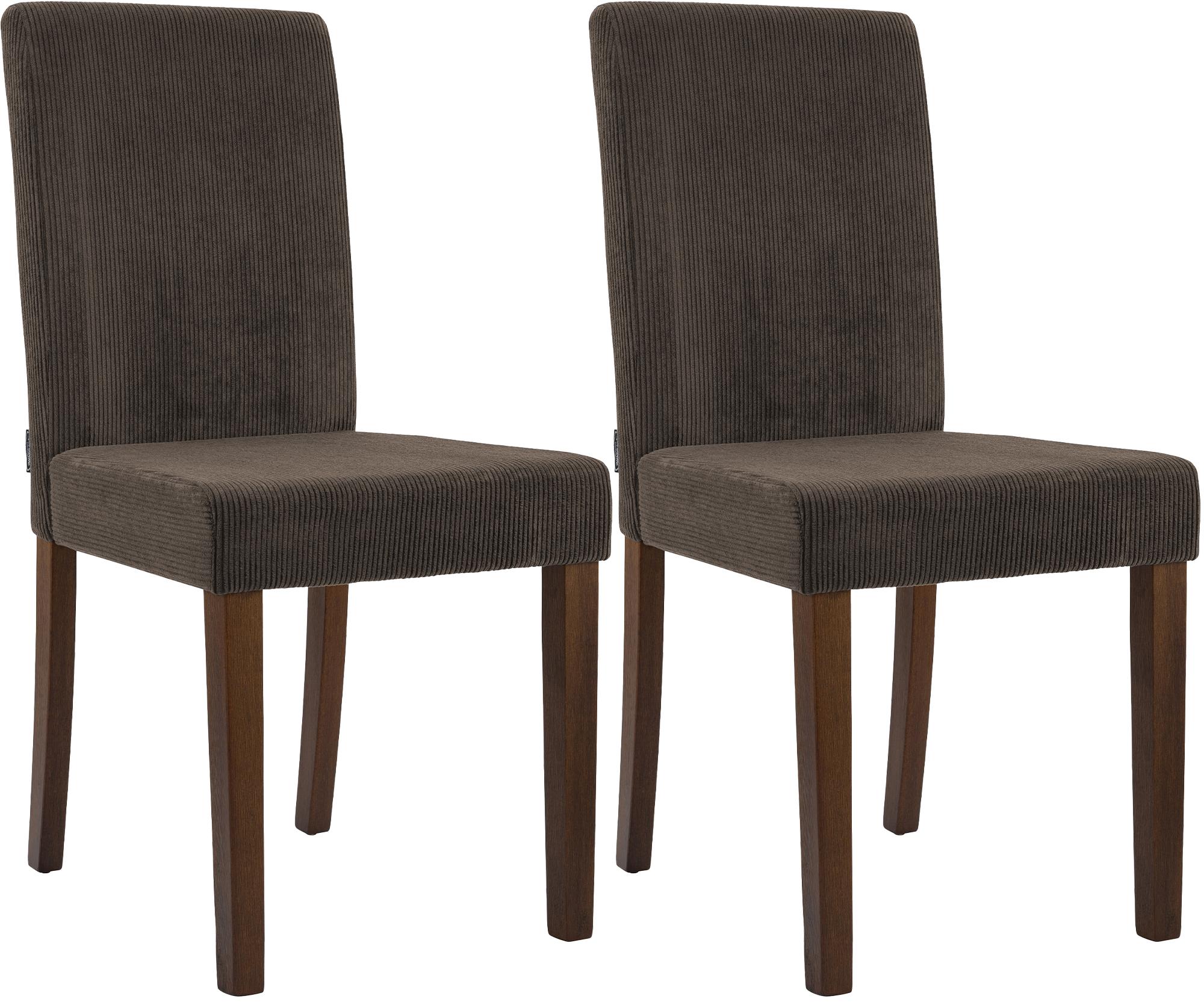 2er Set Esszimmerstuhl Ina Cord antik dunkel