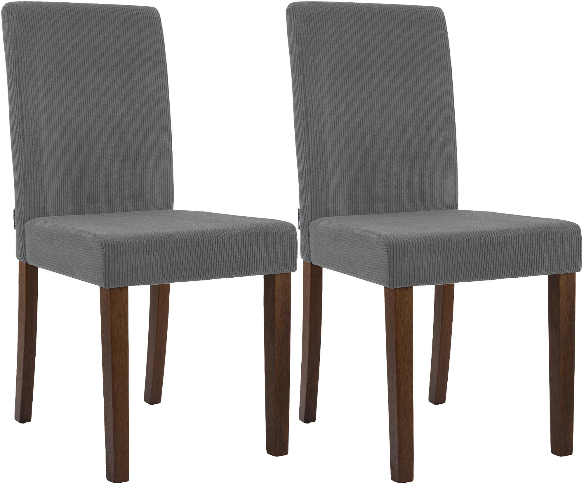 2er Set Esszimmerstuhl Ina Cord antik dunkel