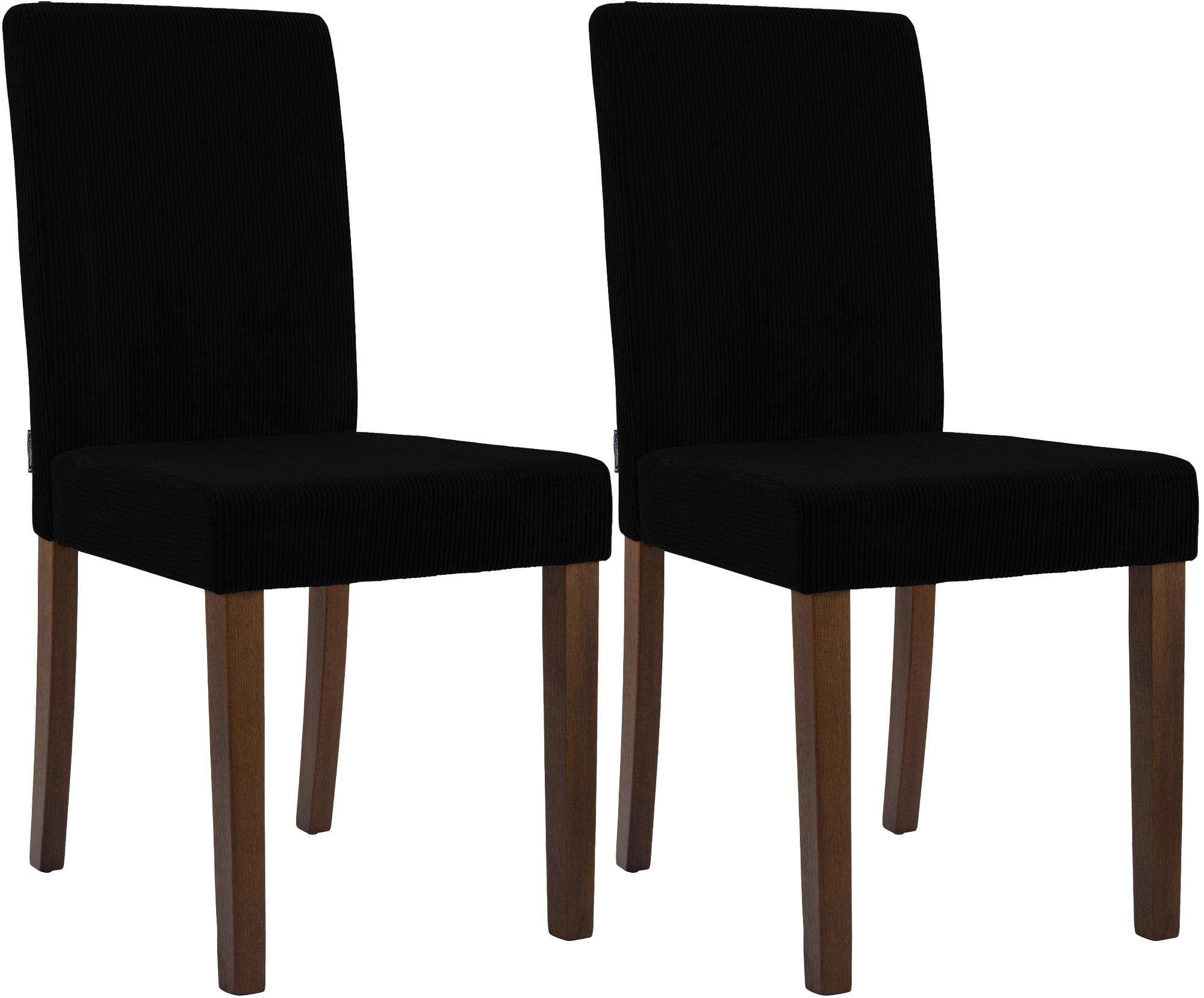 2er Set Esszimmerstuhl Ina Cord antik dunkel