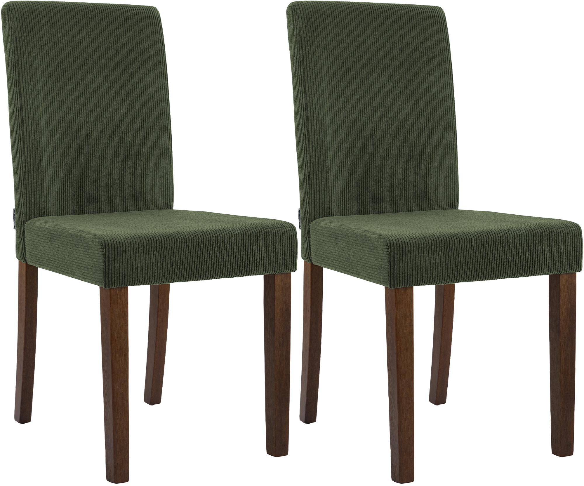 2er Set Esszimmerstuhl Ina Cord antik dunkel