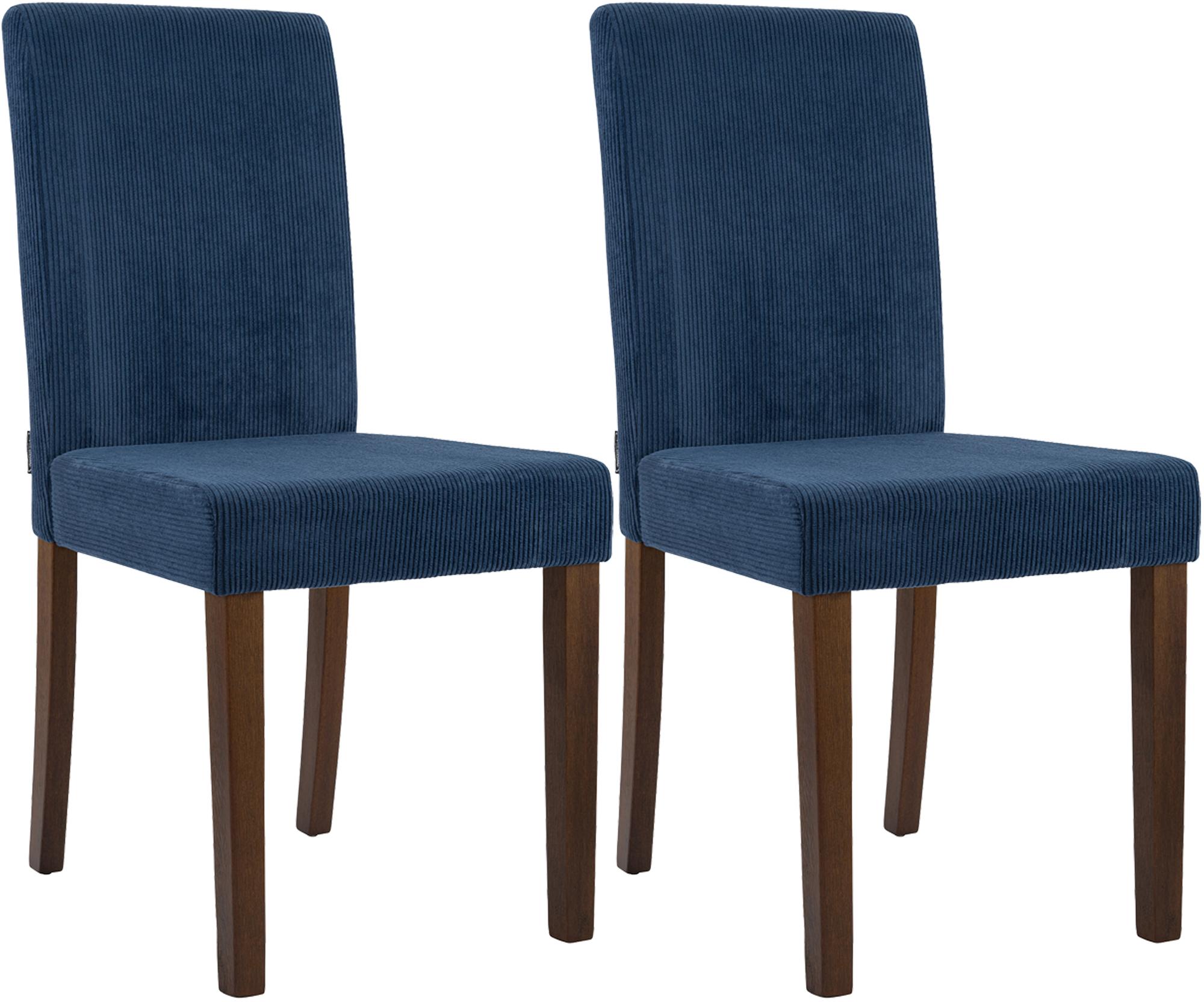 2er Set Esszimmerstuhl Ina Cord antik dunkel