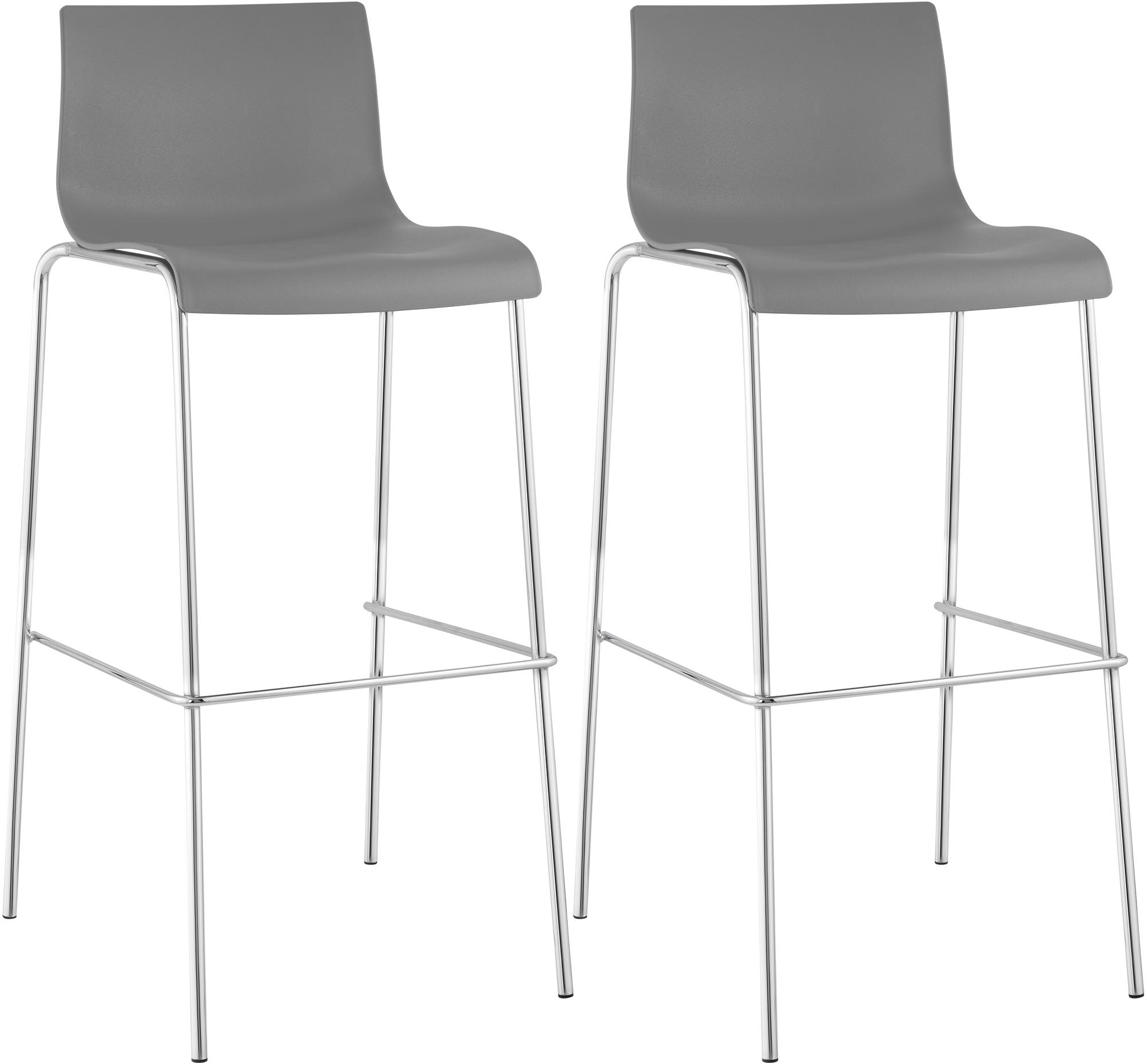 2er Set Barhocker Hoover Kunststoff 4-Fu� Gestell chrom
