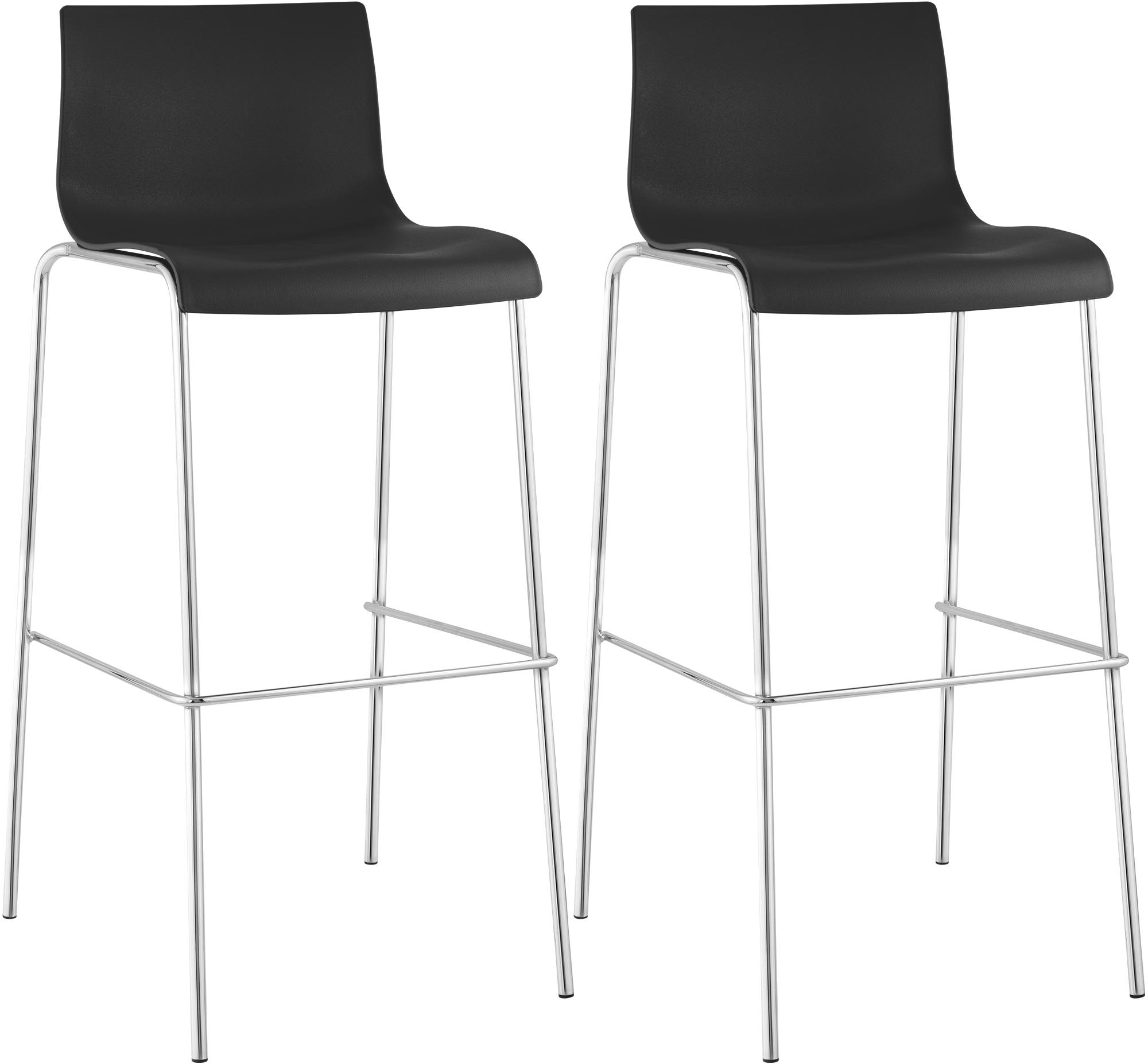 2er Set Barhocker Hoover Kunststoff 4-Fu� Gestell chrom