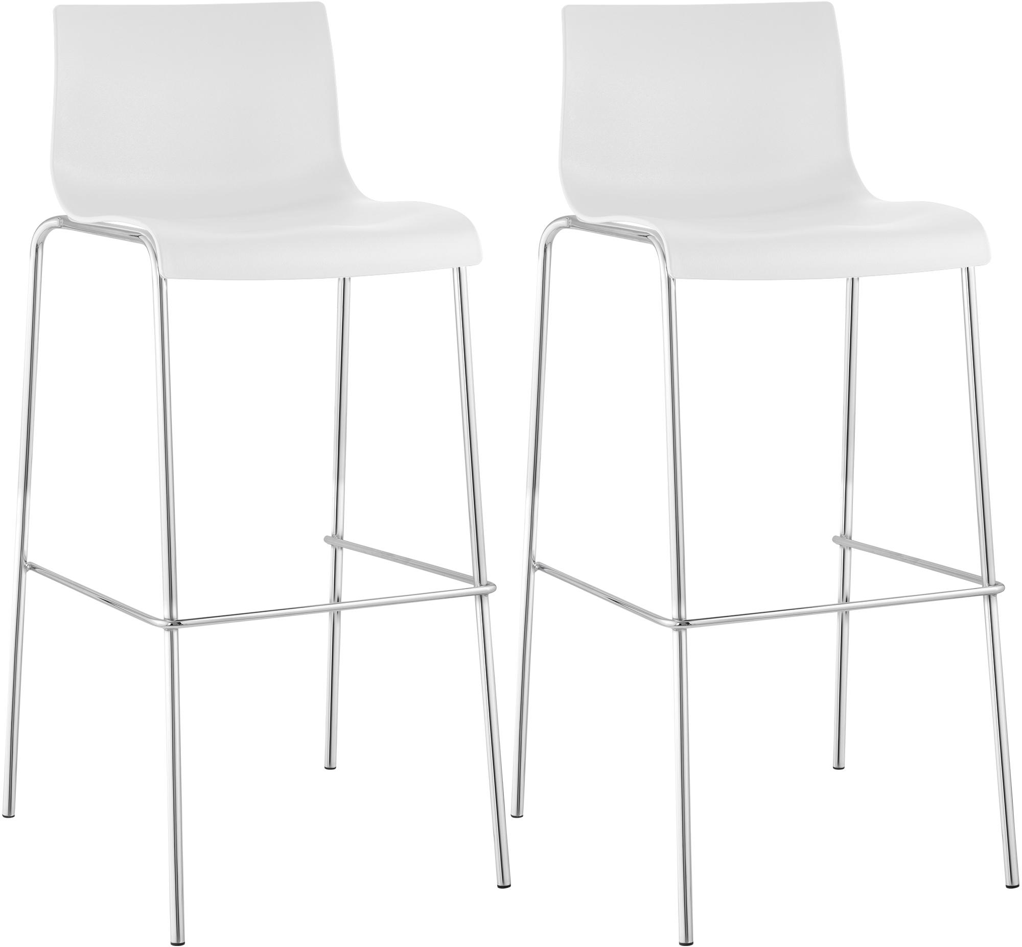 2er Set Barhocker Hoover Kunststoff 4-Fu� Gestell chrom