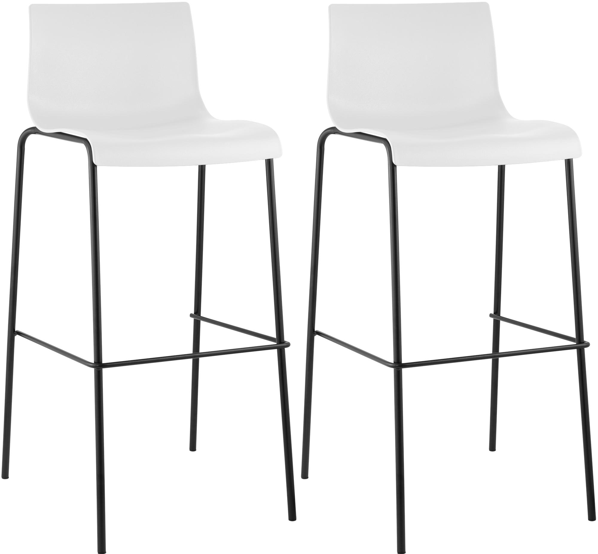 2er Set Barhocker Hoover Kunststoff 4-Fu� Gestell schwarz
