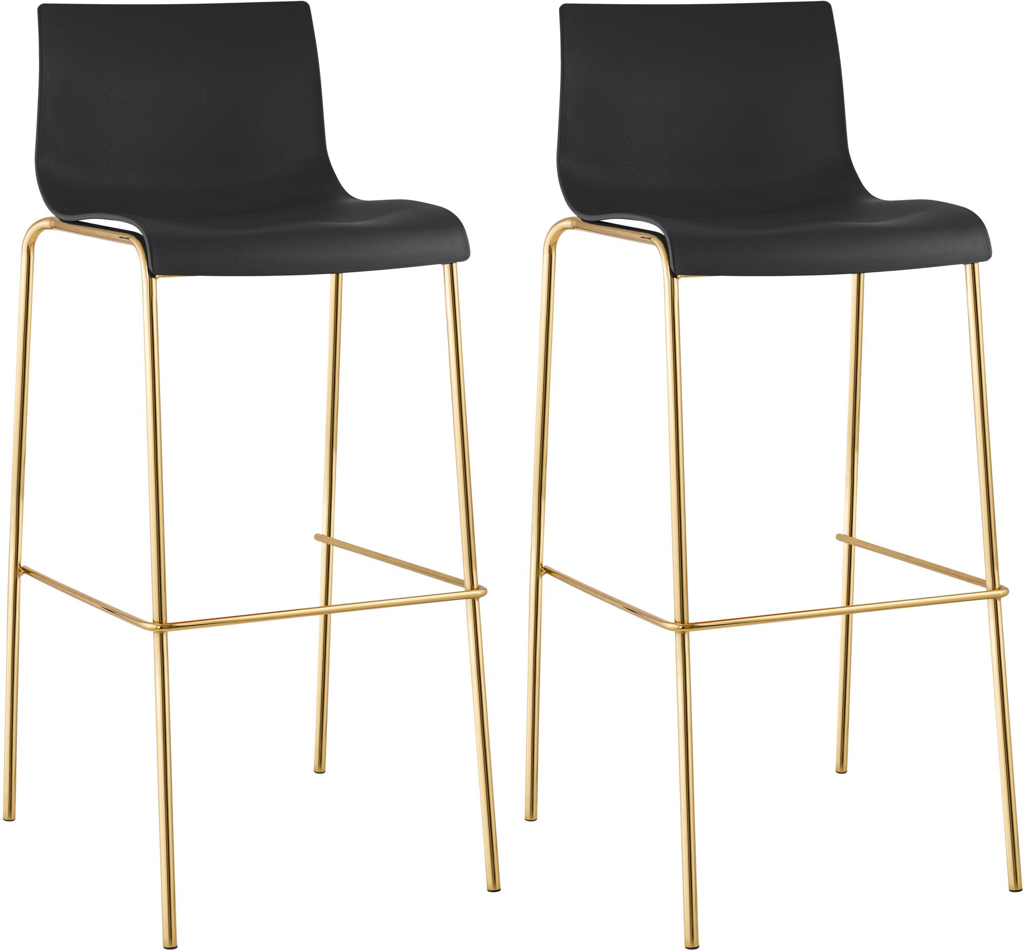 2er Set Barhocker Hoover Kunststoff 4-Fu� Gold