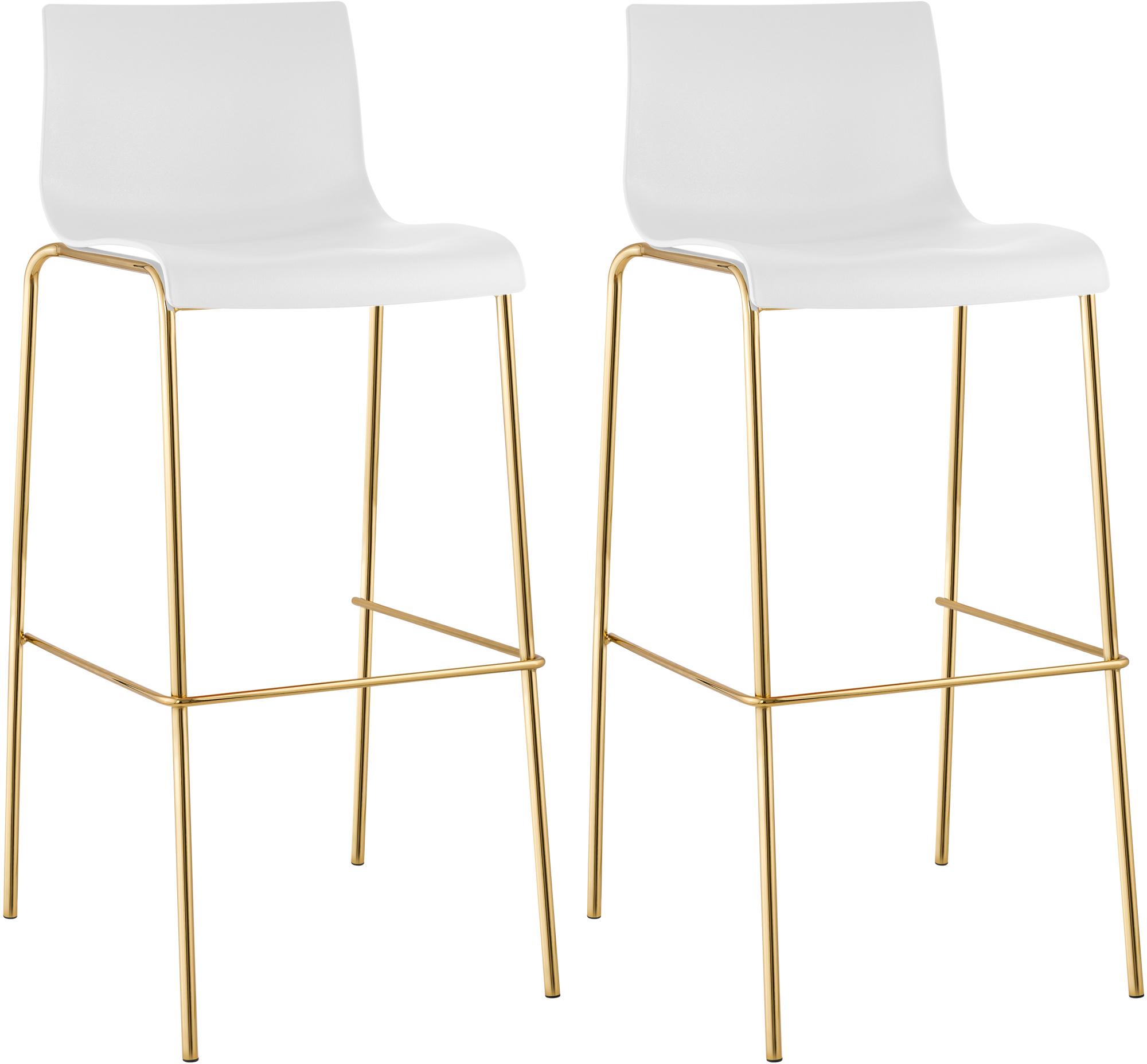 2er Set Barhocker Hoover Kunststoff 4-Fu� Gold