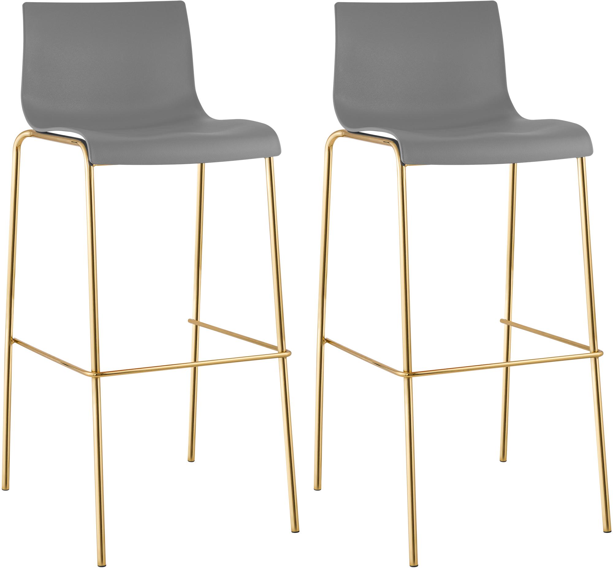 2er Set Barhocker Hoover Kunststoff 4-Fu� Gold