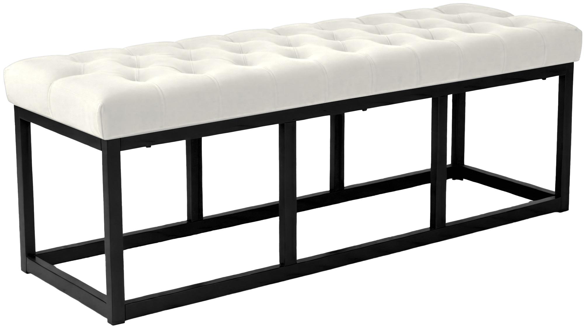 Sitzbank Polson Samt Schwarz 120 cm