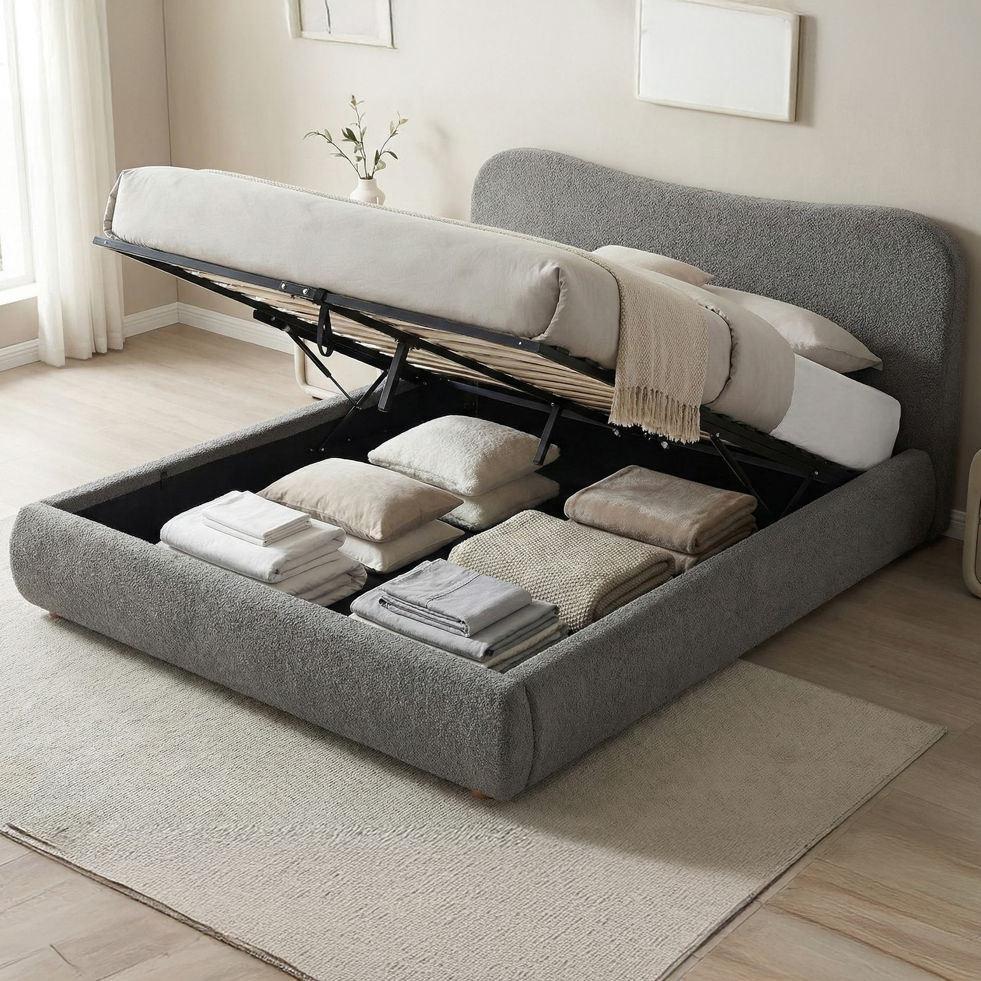 Bett Maido Teddy Stoff 160x200 cm