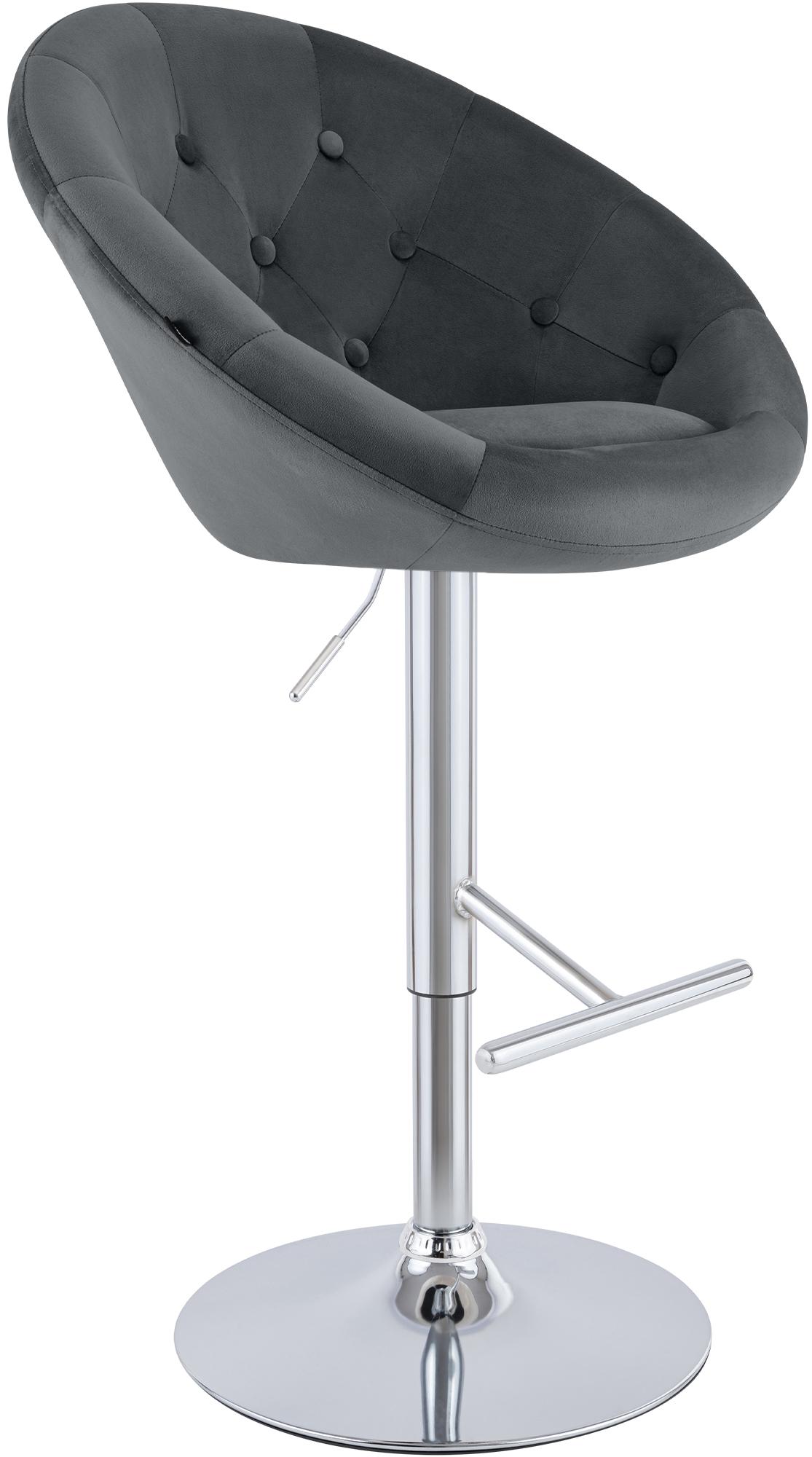 Barhocker London Samt chrom