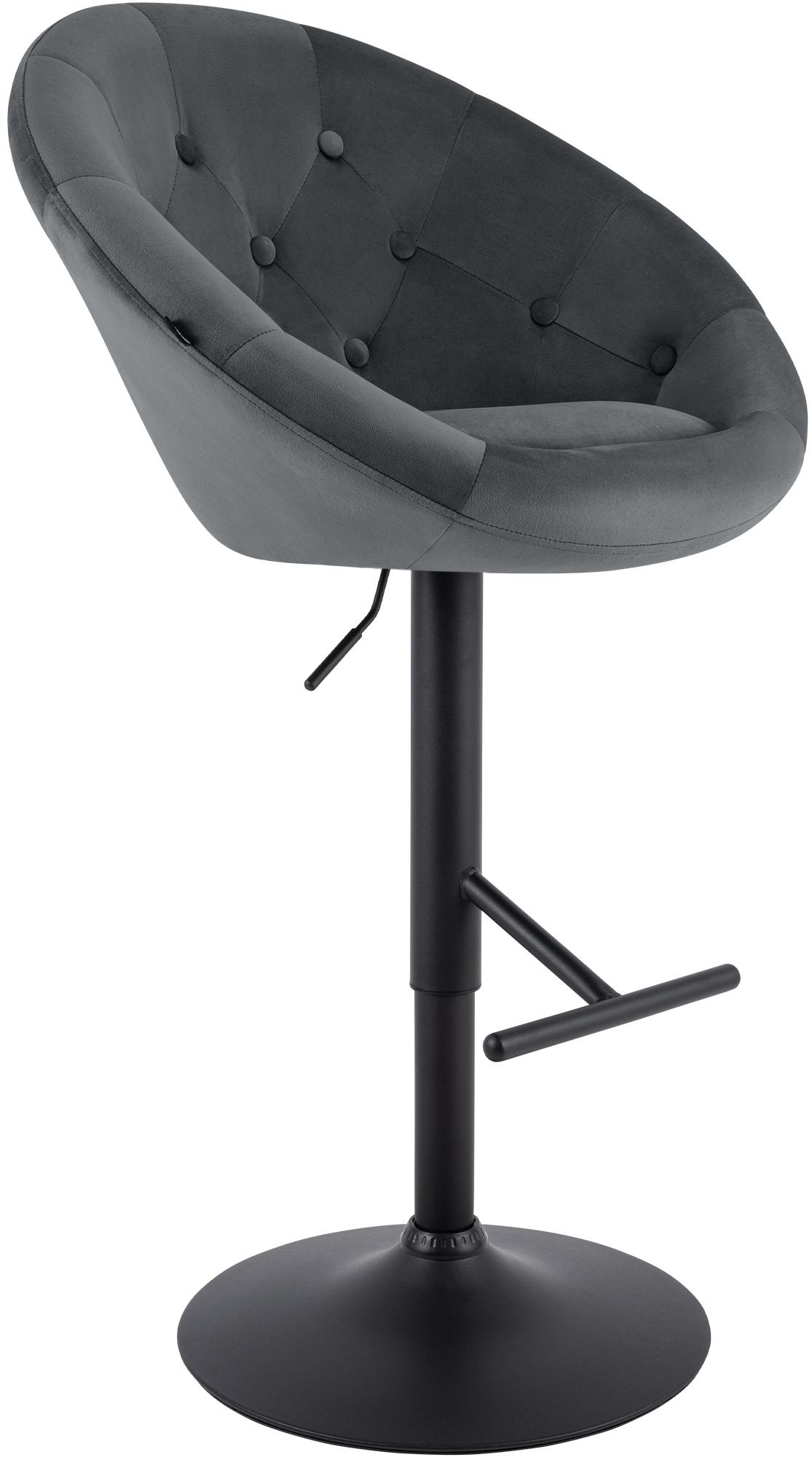 Barhocker London Samt schwarz