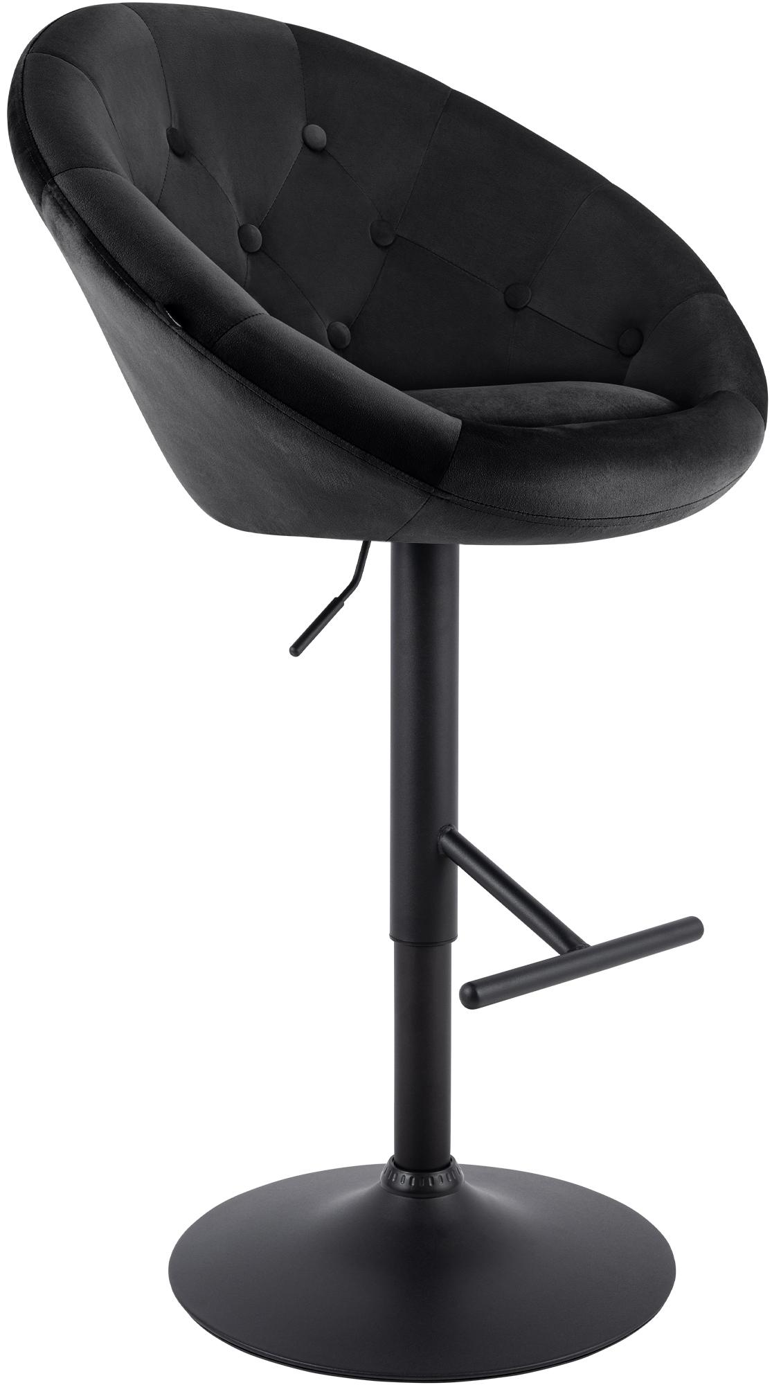 Barhocker London Samt schwarz