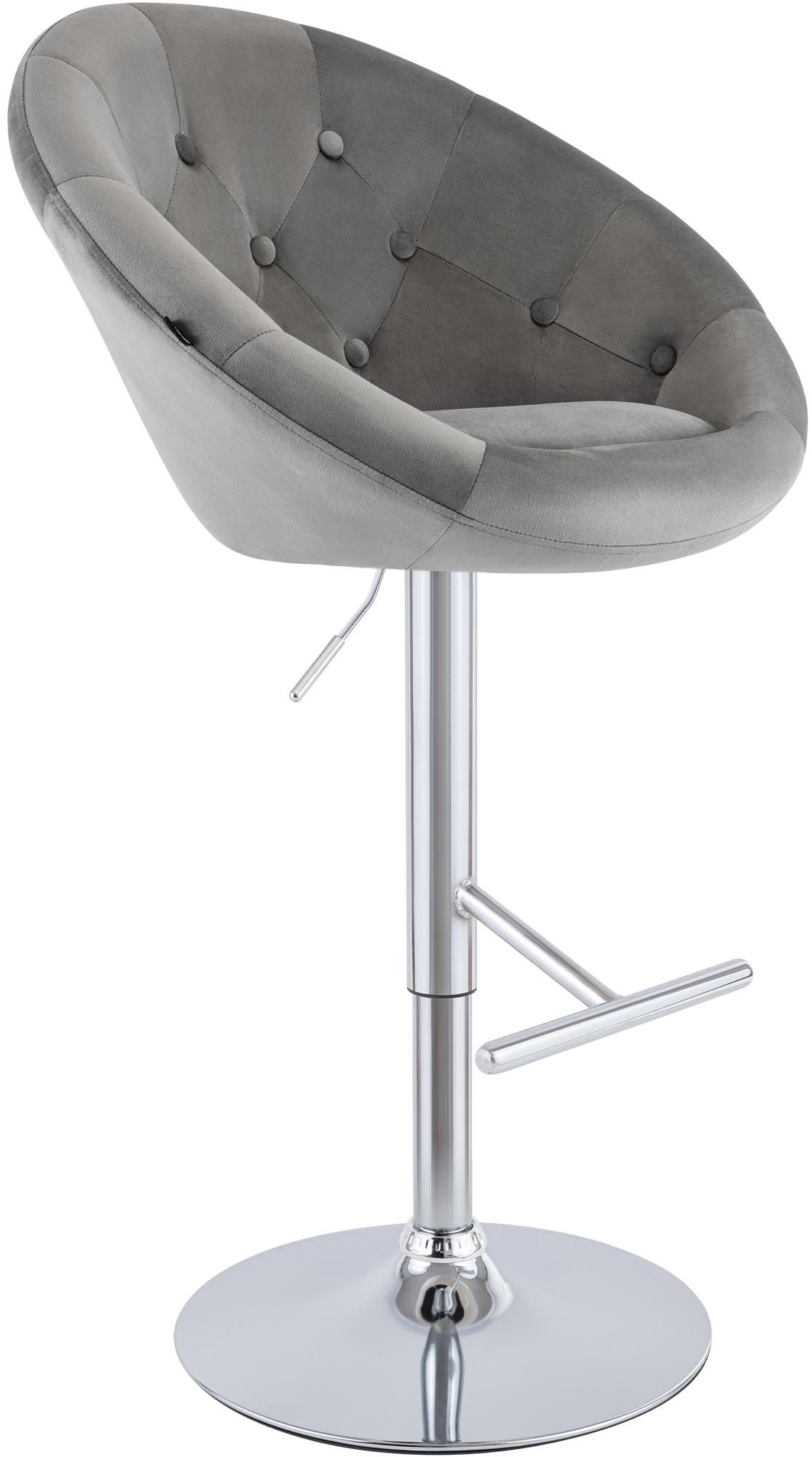 Barhocker London Samt chrom
