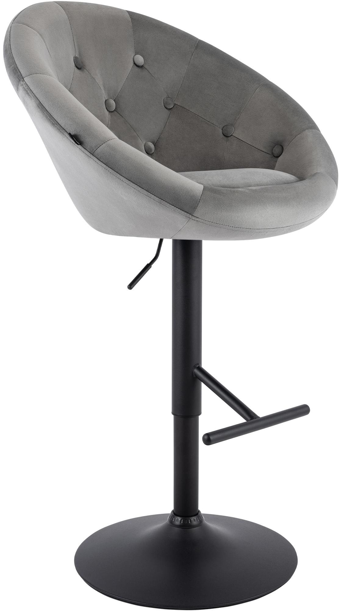 Barhocker London Samt schwarz