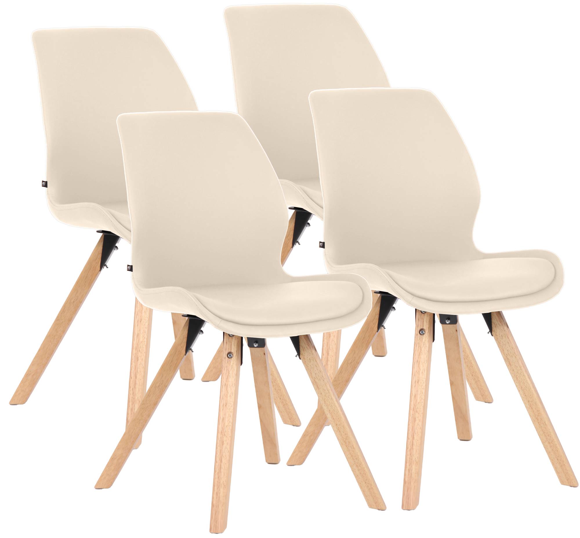 Matstol 4-pack Luna, stoppad modern matrumsstol med ryggstöd, stabil upp till 136 kg. Perfekt för kök och vardagsrum.