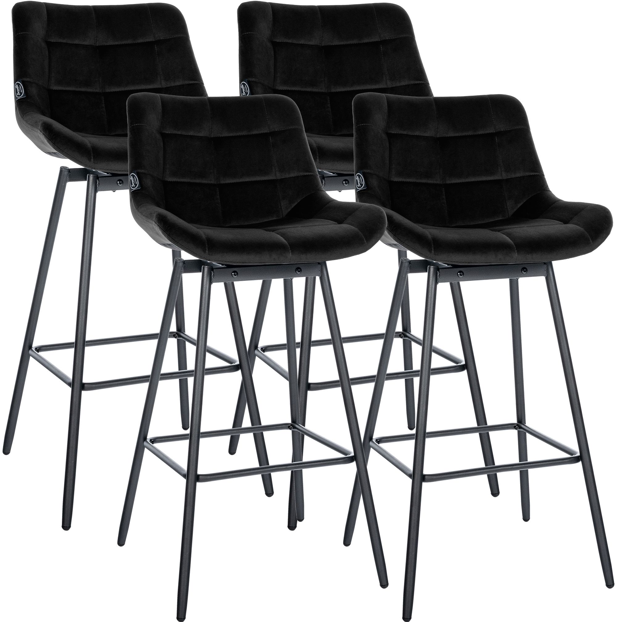 4er Set Barhocker Weston Schwenkbar Samt