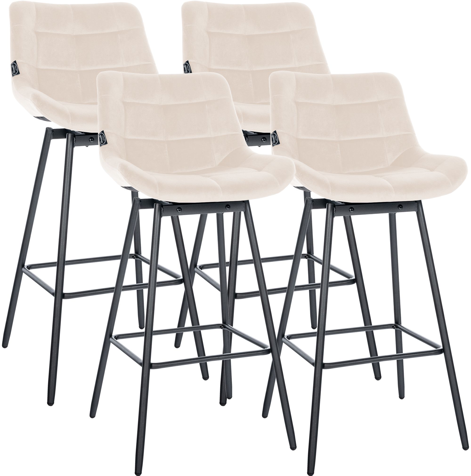4er Set Barhocker Weston Schwenkbar Samt